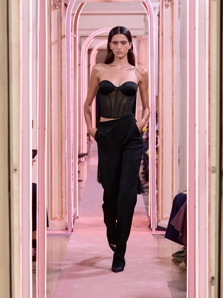 ELISABETTA FRANCHI ボディースーツ レースフリル ストレッチ