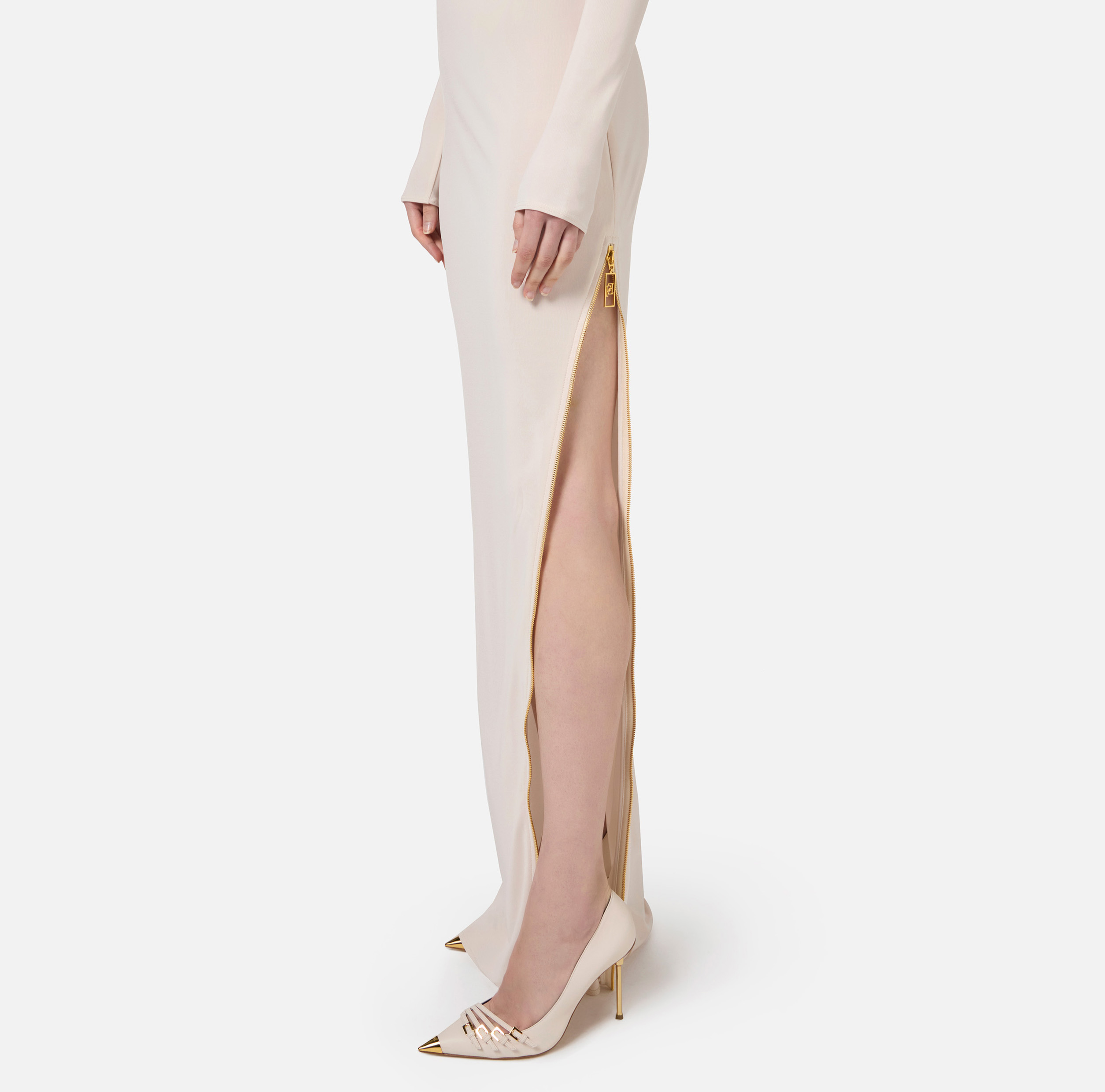 Jersey red carpet dress with side zip | Elisabetta Franchi Jersey red carpet dress with side zip | Elisabetta Franchi
