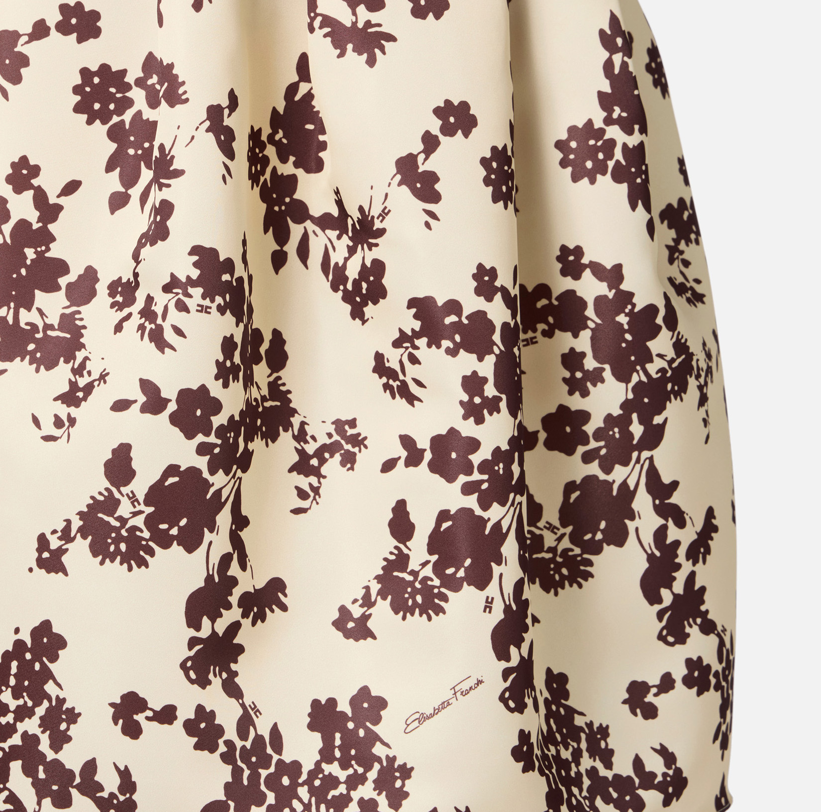 【★完売必至★】ELISABETTA FRANCHI ☆ プリントドールドレス Doll dress in printed duchess satin | Elisabetta Franchi