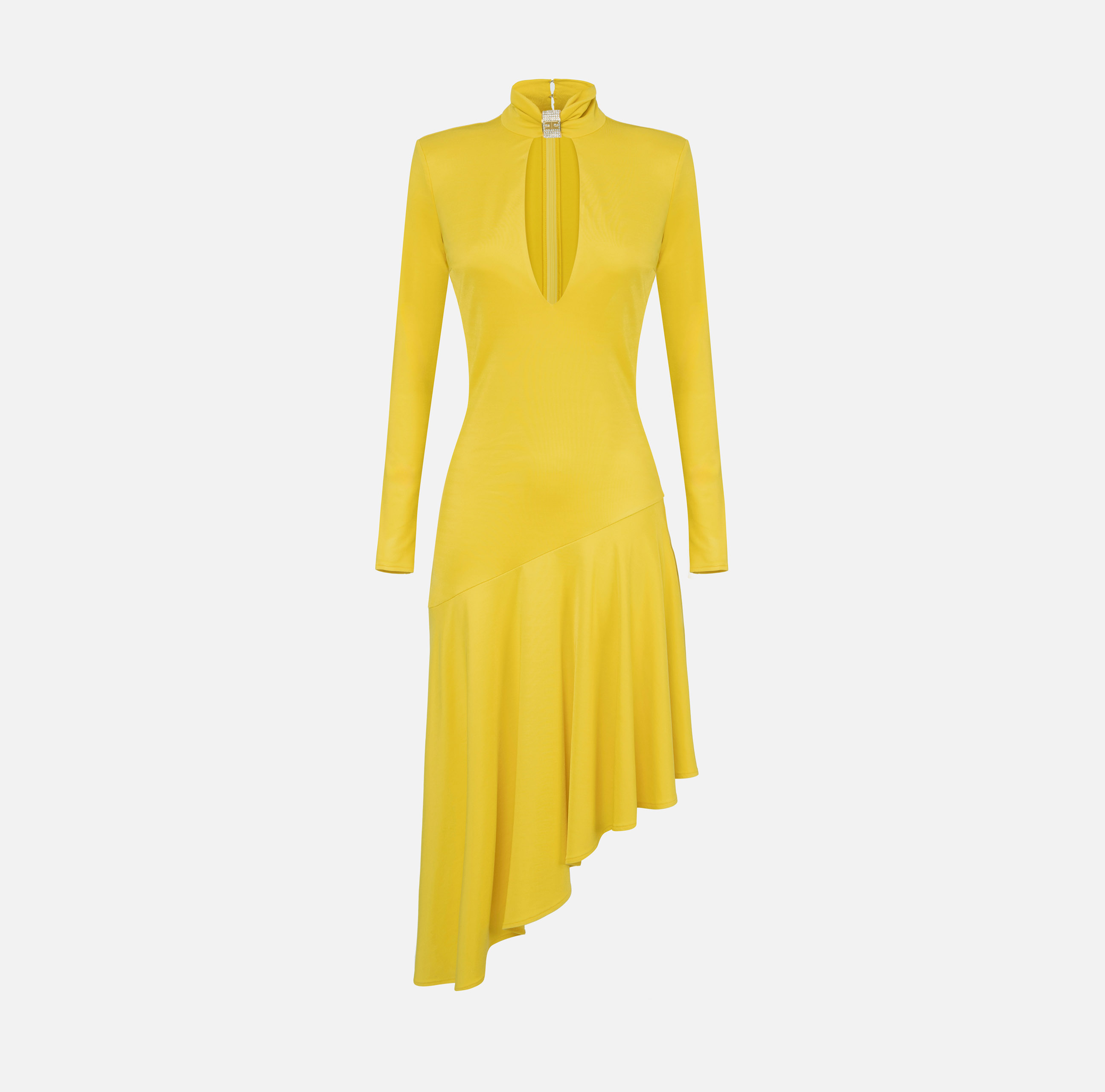 【送料 関税込】 ELISABETTAFRANCHI JERSEY MIDI DRESS WITH * Jersey midi dress with side knot | Elisabetta Franchi® Outlet