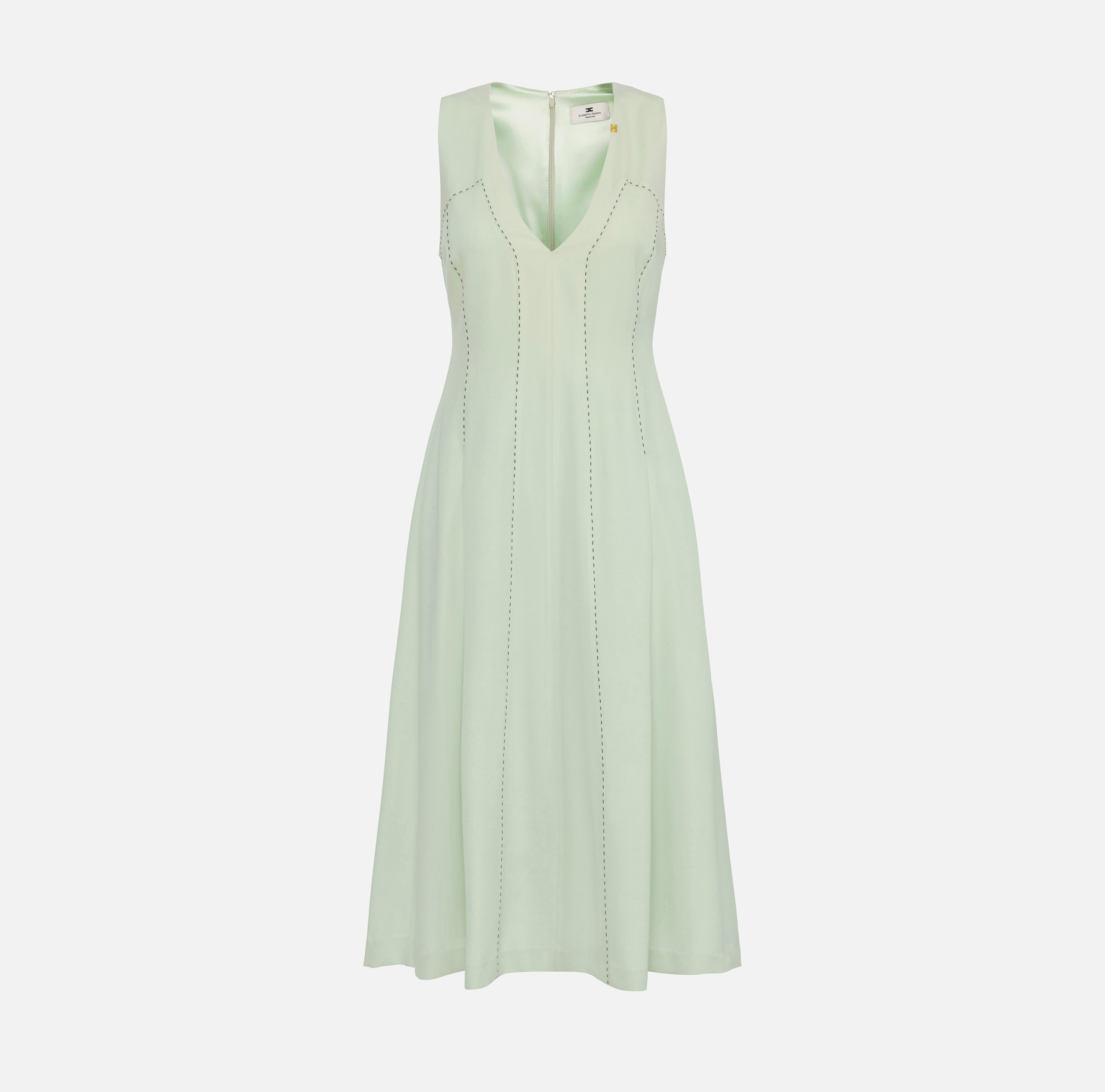 elisabetta franchi Robe en laine légère avec surpiqûres contrastées
