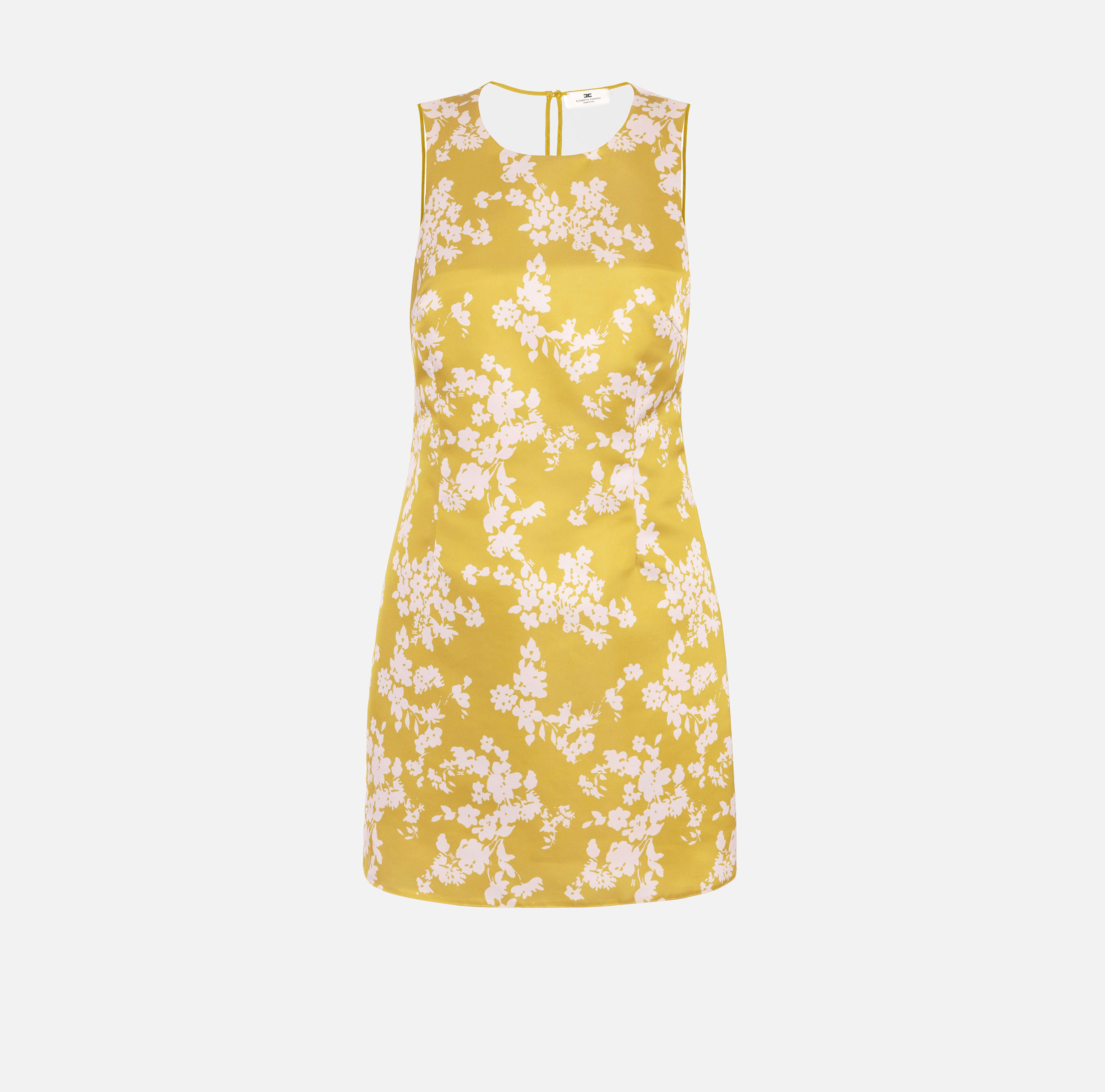 Dress in printed duchess satin and tulle fabric | Elisabetta