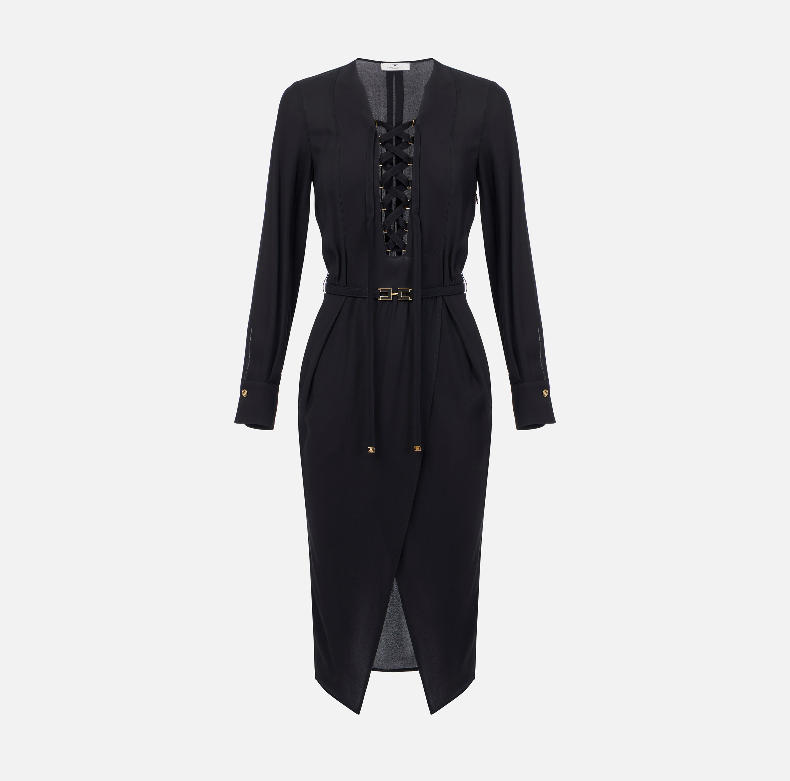 elisabetta franchi Robe en georgette avec lacets
