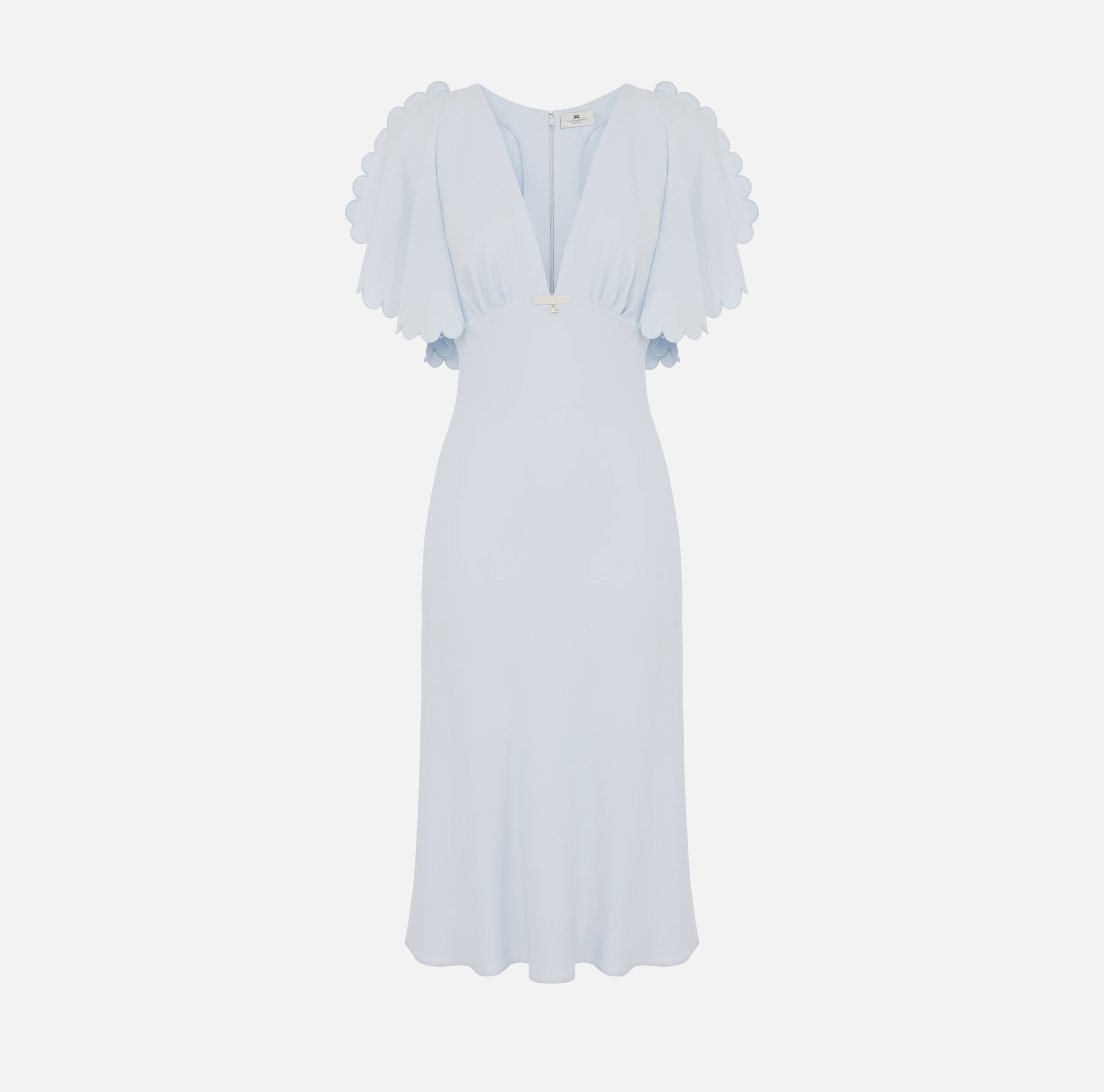ワンピース ELISABETTA FRANCHI DRESS (AB76852E2 A28) Dress in lightweight crêpe fabric with embroidered scallop