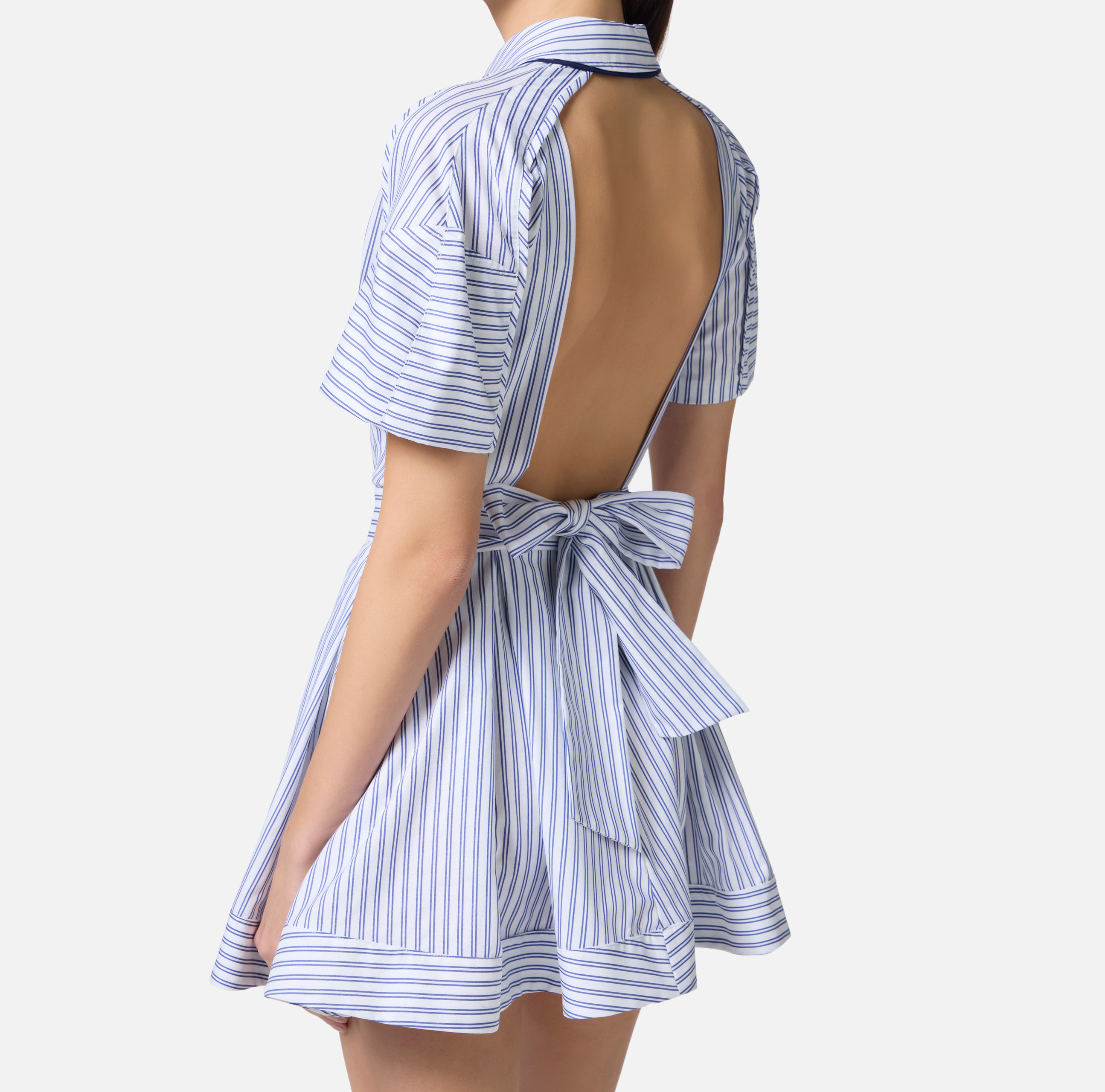 【ELISABETTA FRANCHI】ストライプ ポプリン ドレス ELISABETTA FRANCHI】ストライプ ポプリン ドレス (ELISABETTA