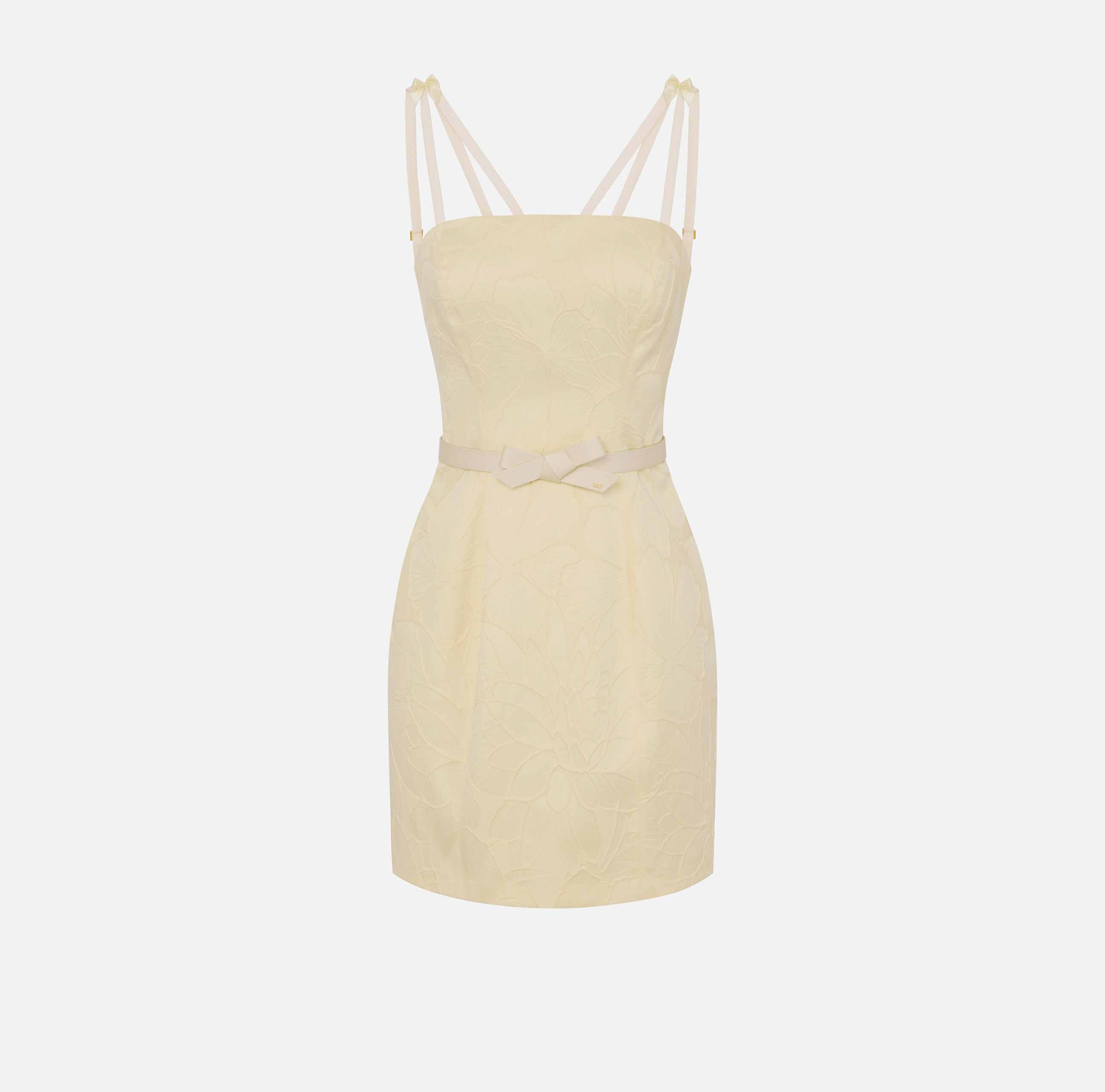 Floral jacquard dress with belt | Elisabetta Franchi