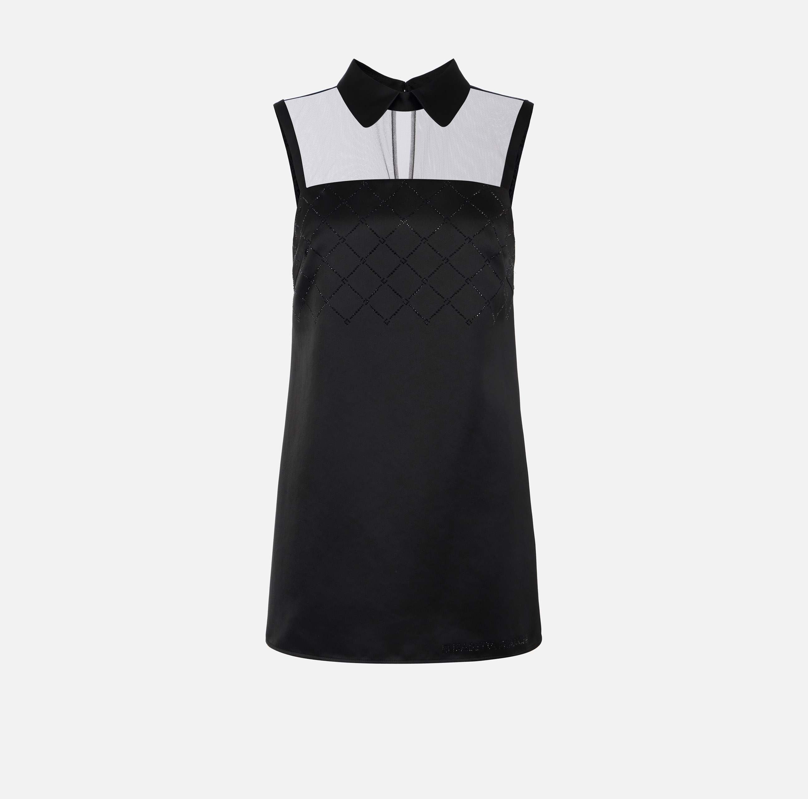 パーティードレス ELISABETTA FRANCHI Printed duchesse and tulle dress Elisabetta Franchi Printed Duchesse And Tulle Dress
