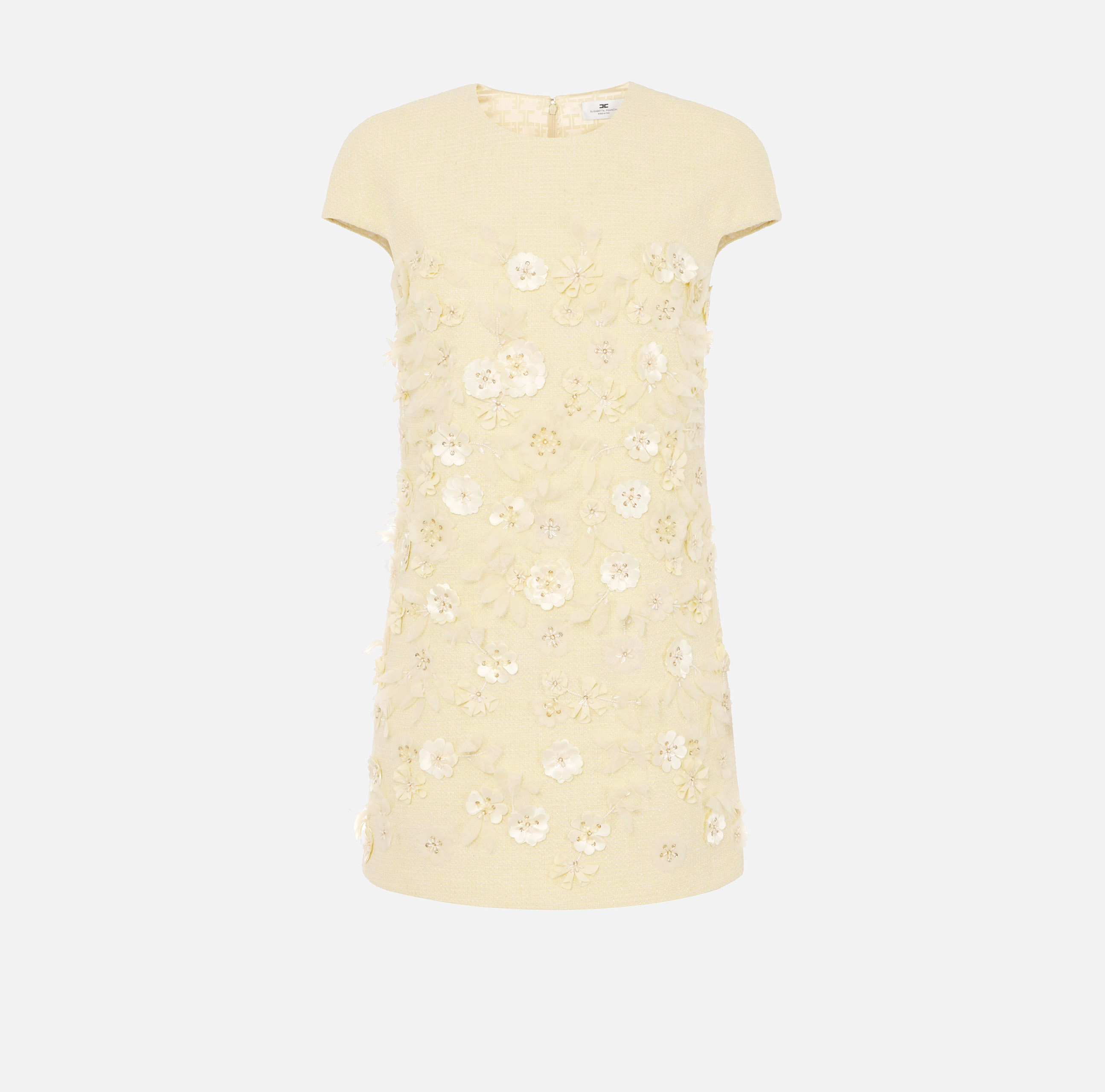 elisabetta franchi Robe en tweed avec broderies florales