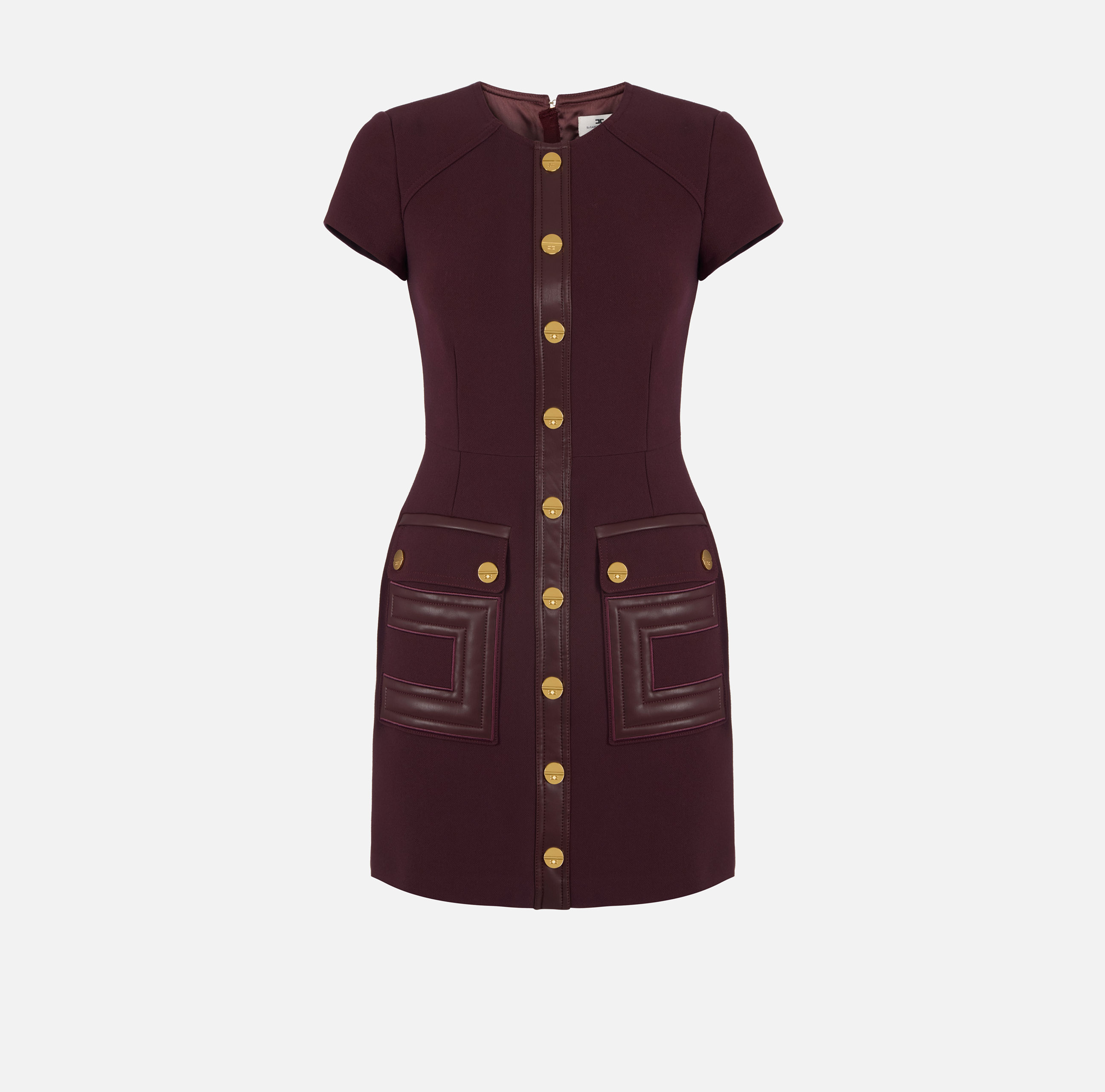 Dress in double-layer crêpe fabric with logo details Dress in double-layer crêpe fabric with logo details