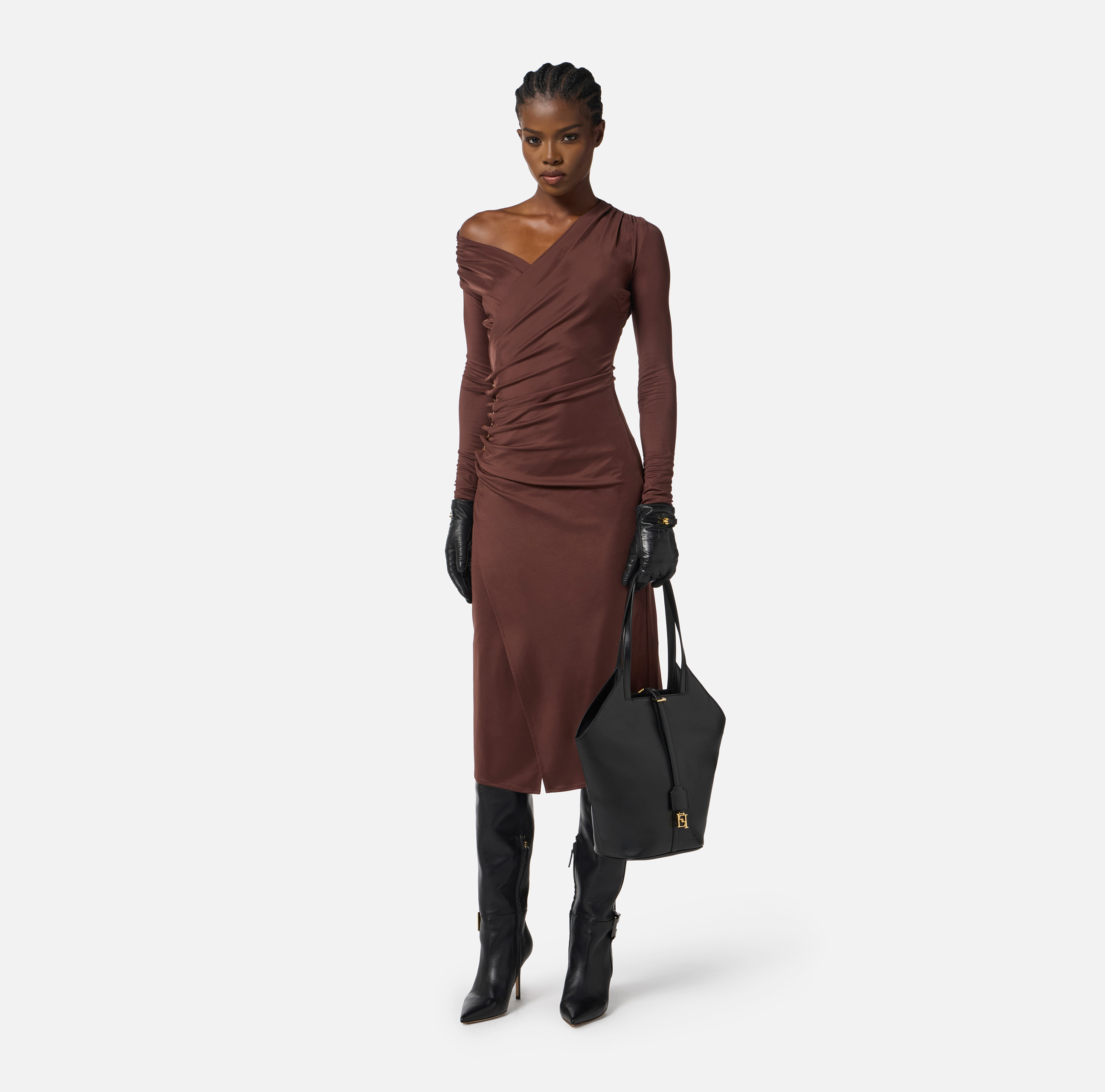 Jersey dress with jewel buttons | Elisabetta Franchi