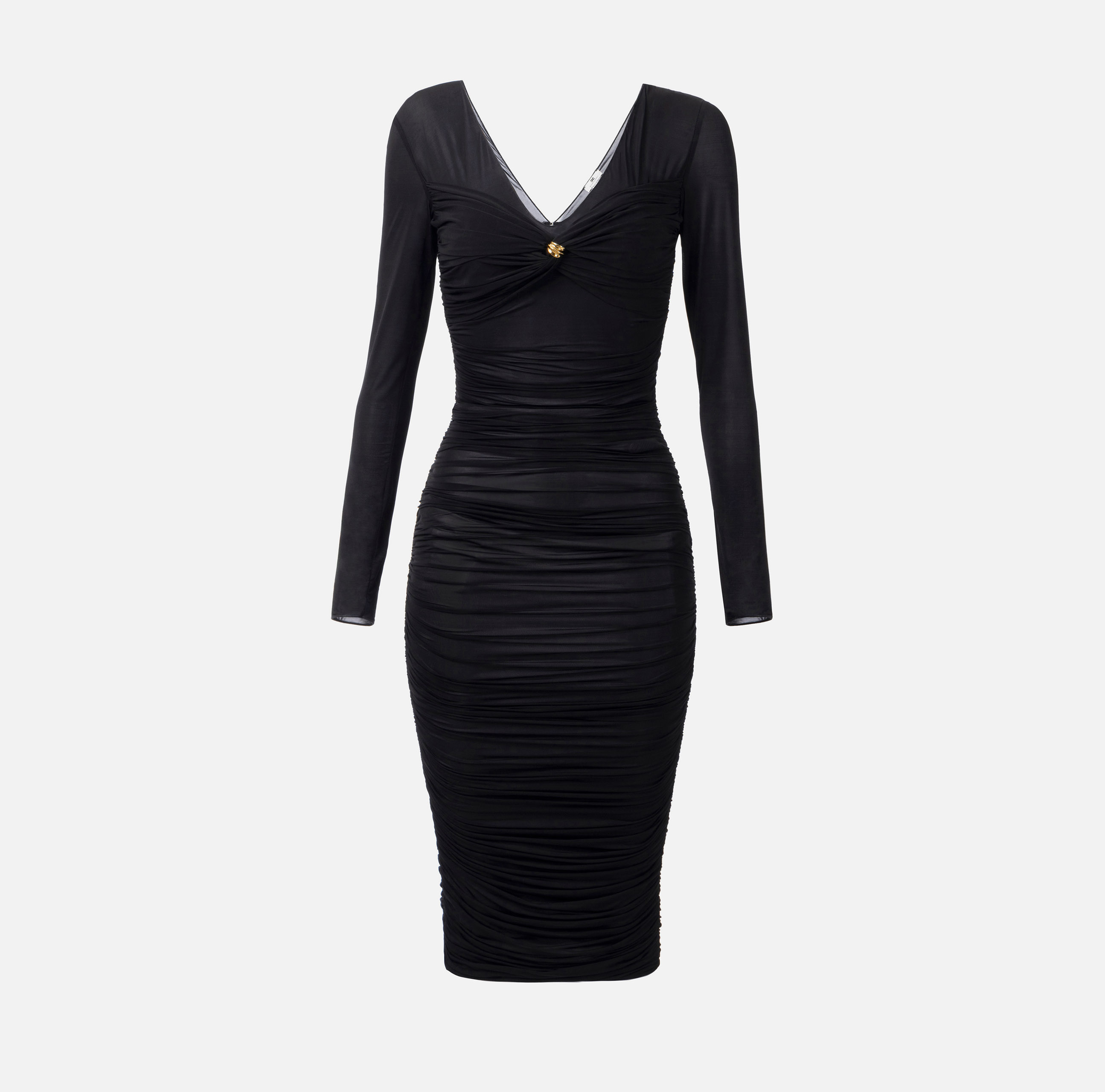 elisabetta franchi Robe en organdi stretch avec clip de nœud bijou