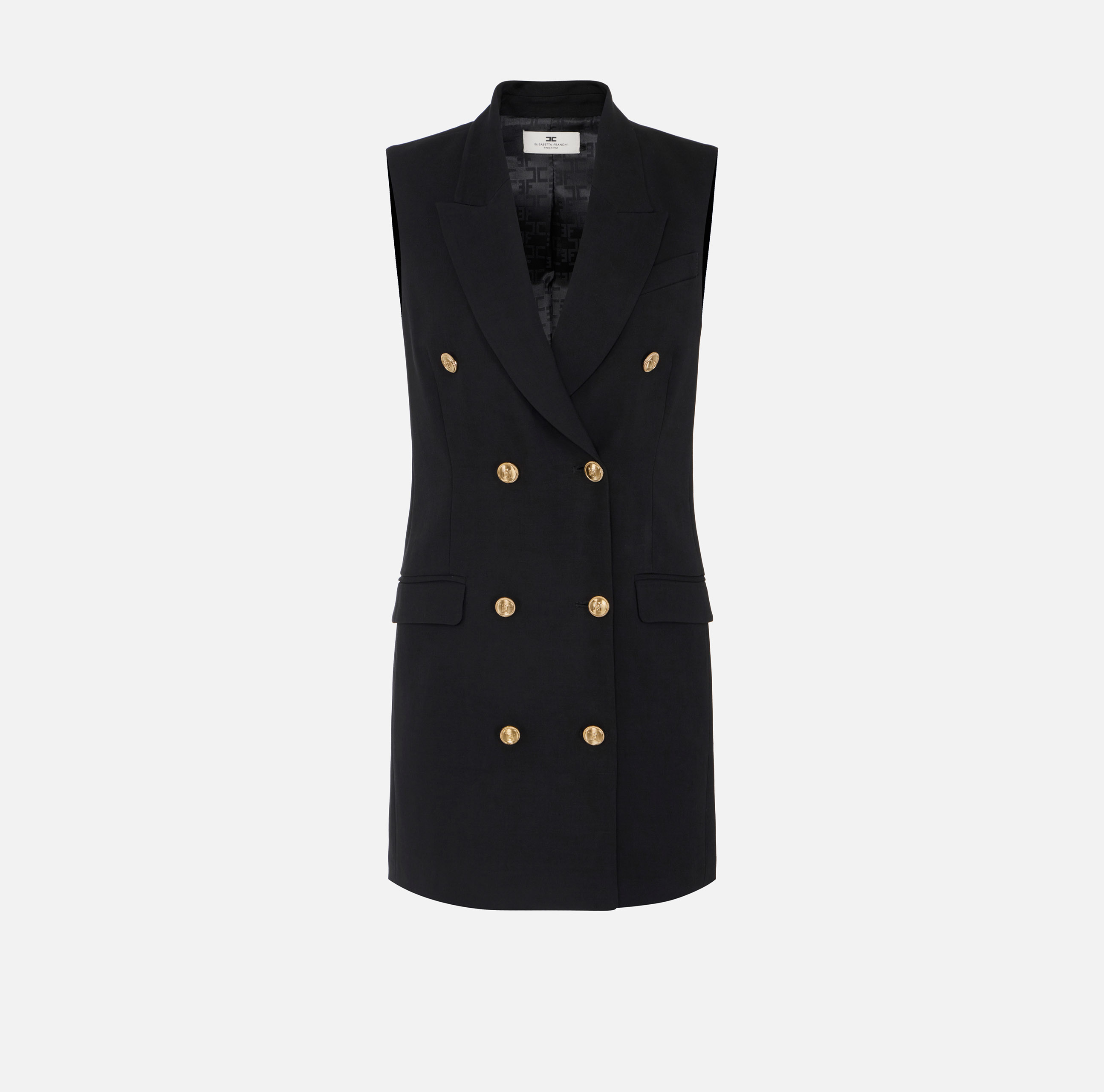 elisabetta franchi Robe en gabardine de lin mélangé