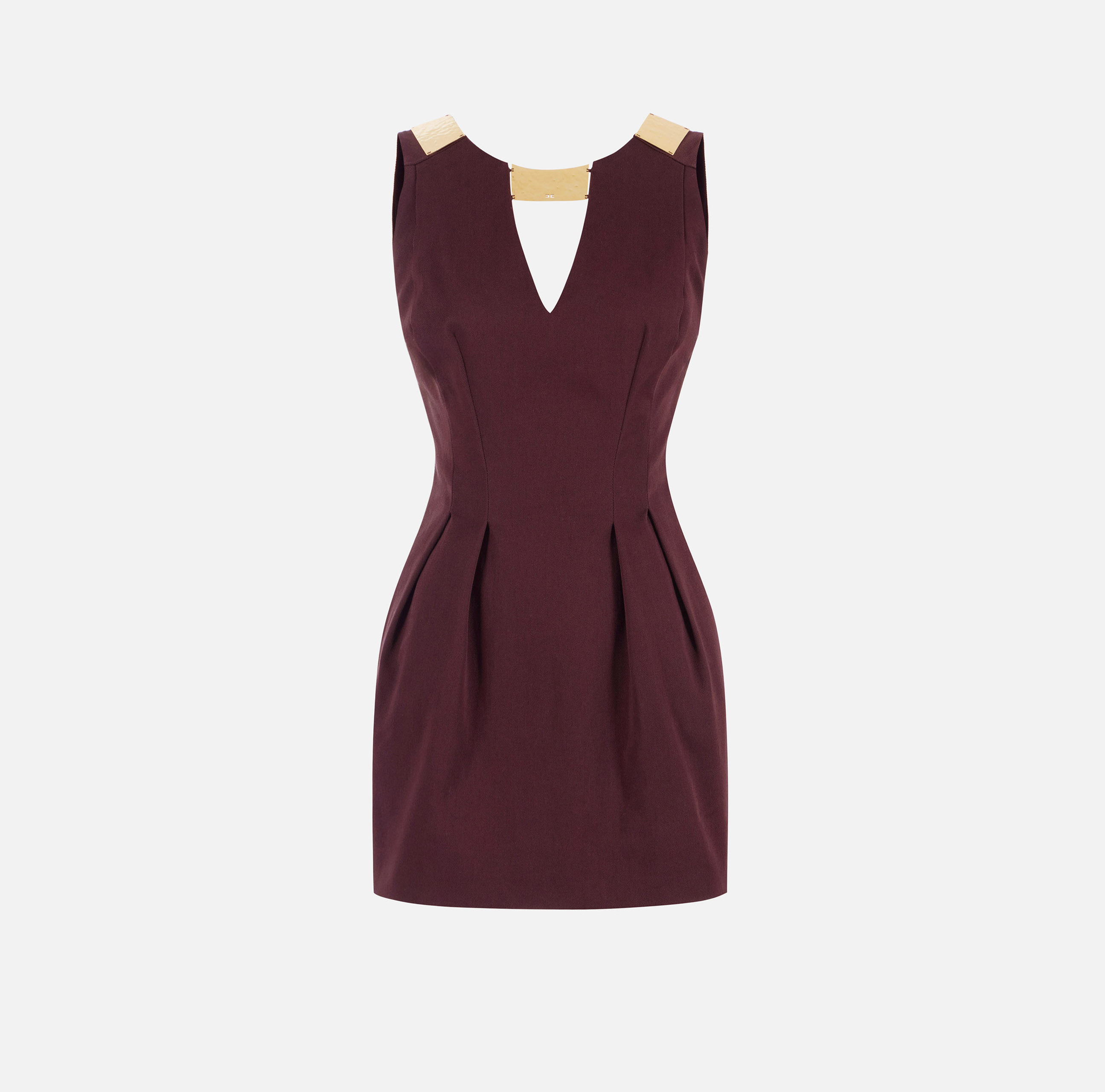 Mini dress in gabardine fabric with jewel detail | Elisabetta Franchi