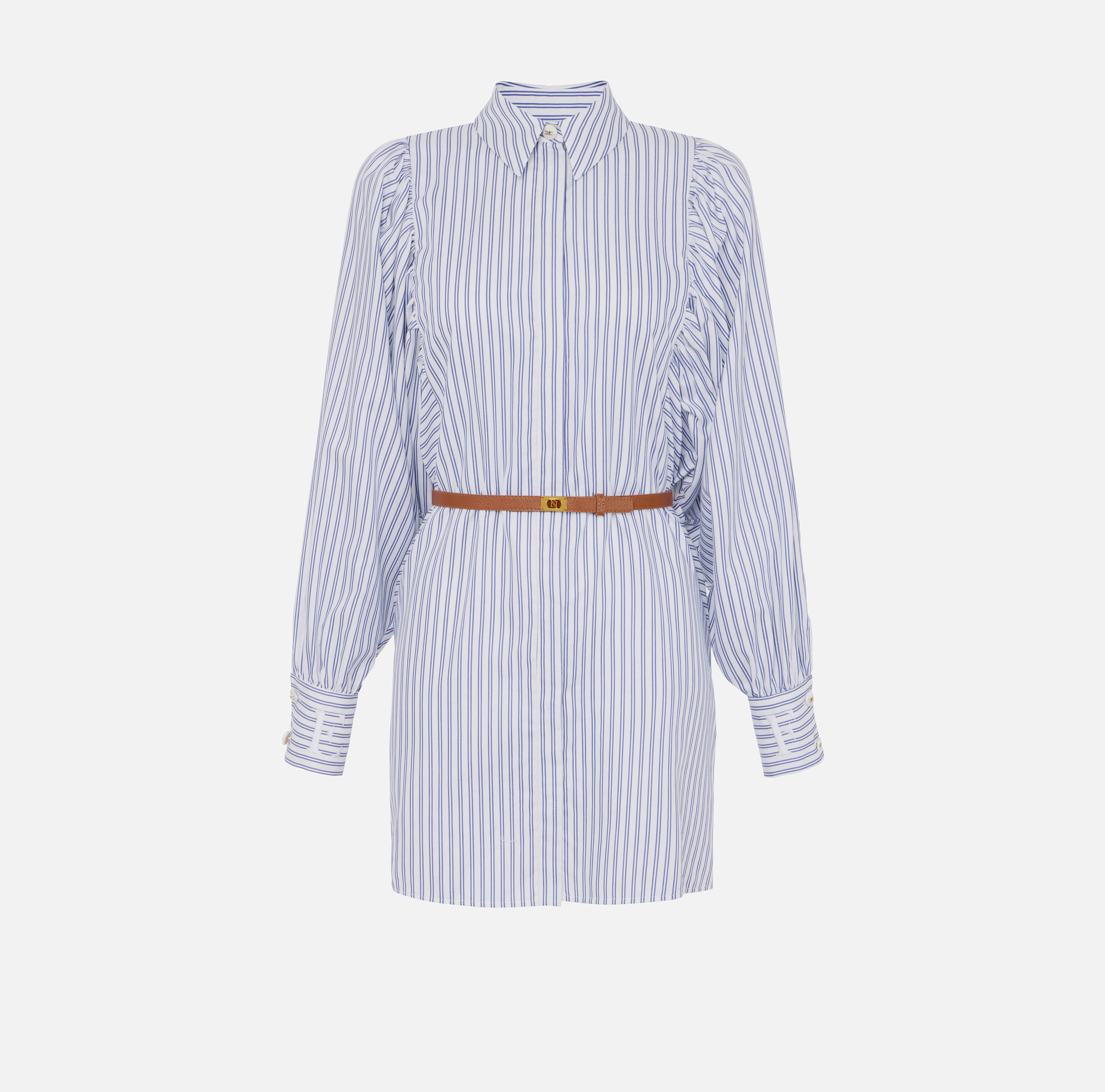 elisabetta franchi Robe en popeline de coton avec ceinture