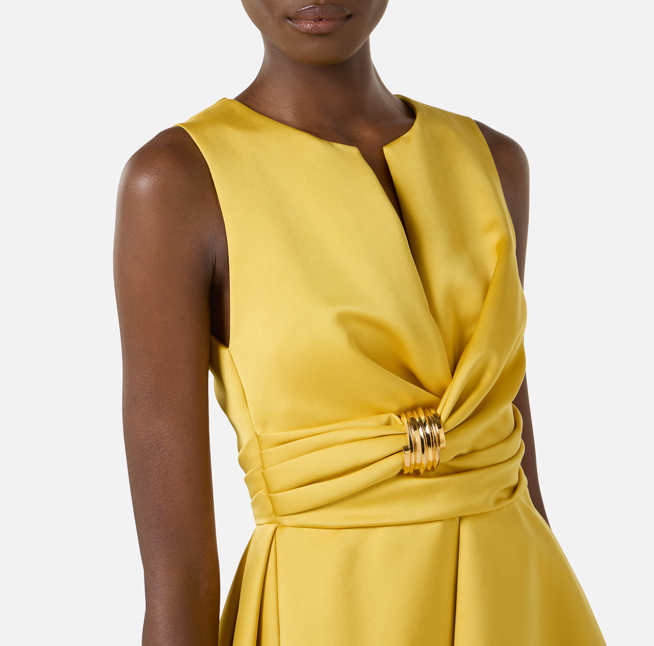 Duchess satin dress with jewel detail | Elisabetta Franchi
