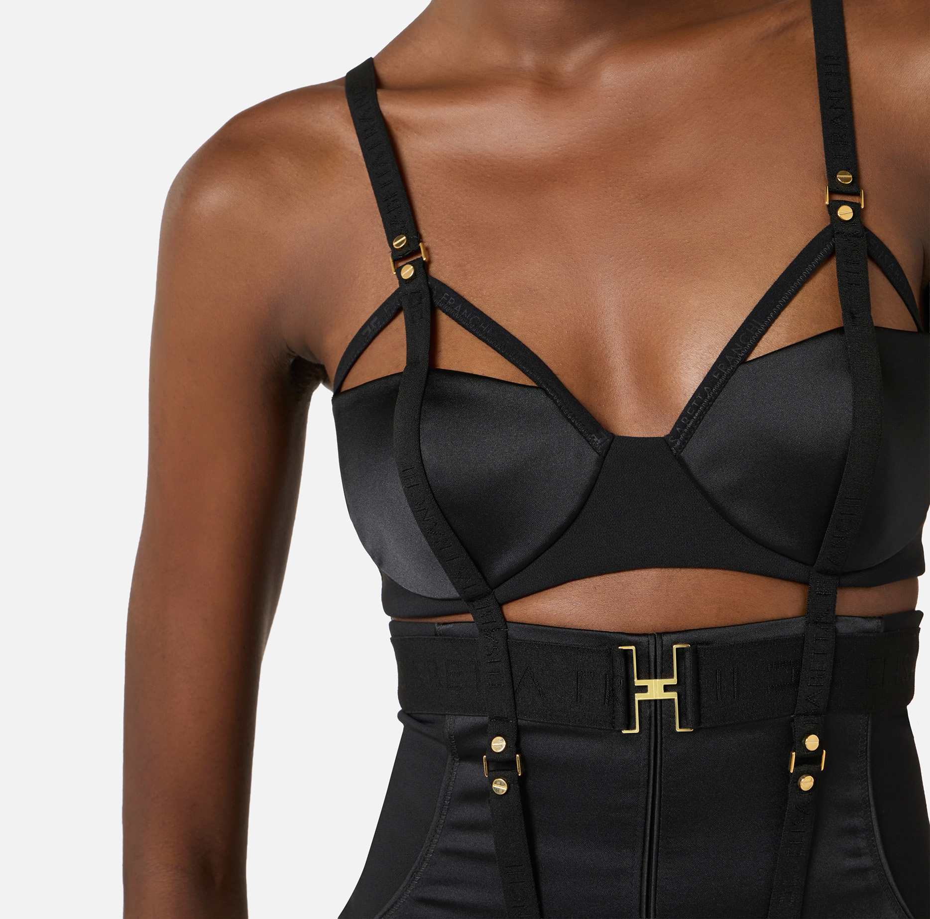 Bustier dress in lightweight crêpe and satin fabrics | Elisabetta