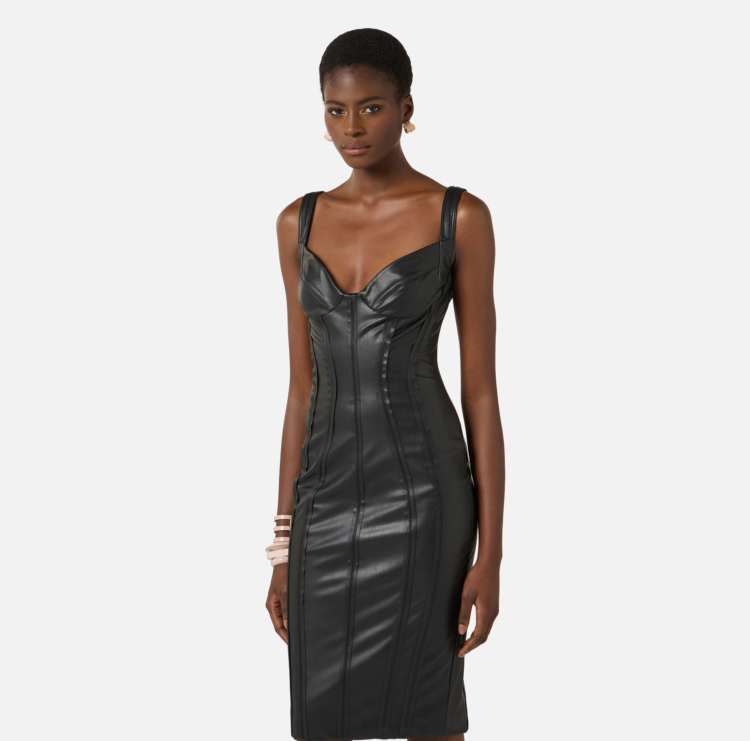 Elisabetta Franchi Bustier dress in nappa-effect fabric