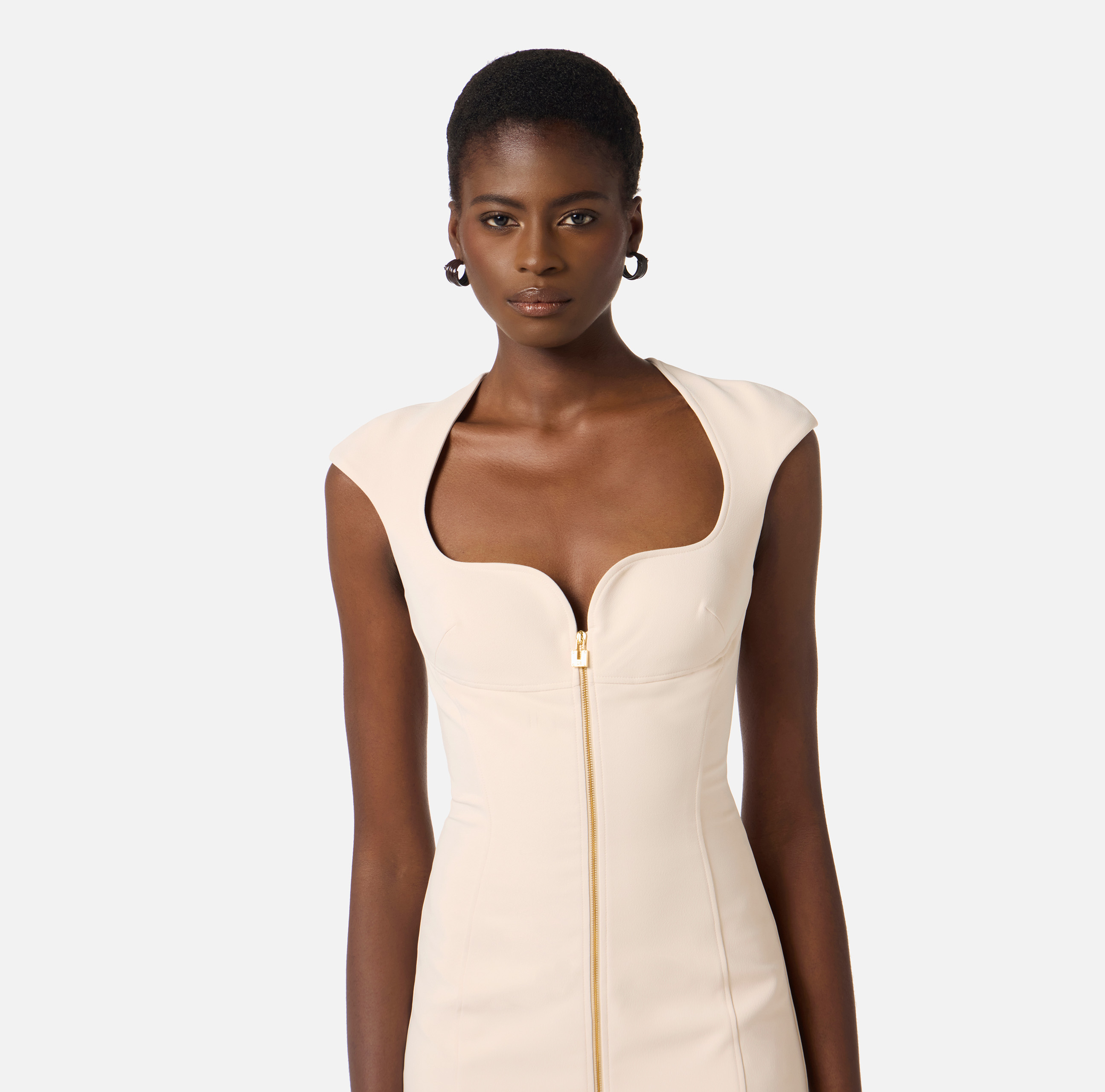 Dress in double layer stretch crêpe fabric | Elisabetta Franchi