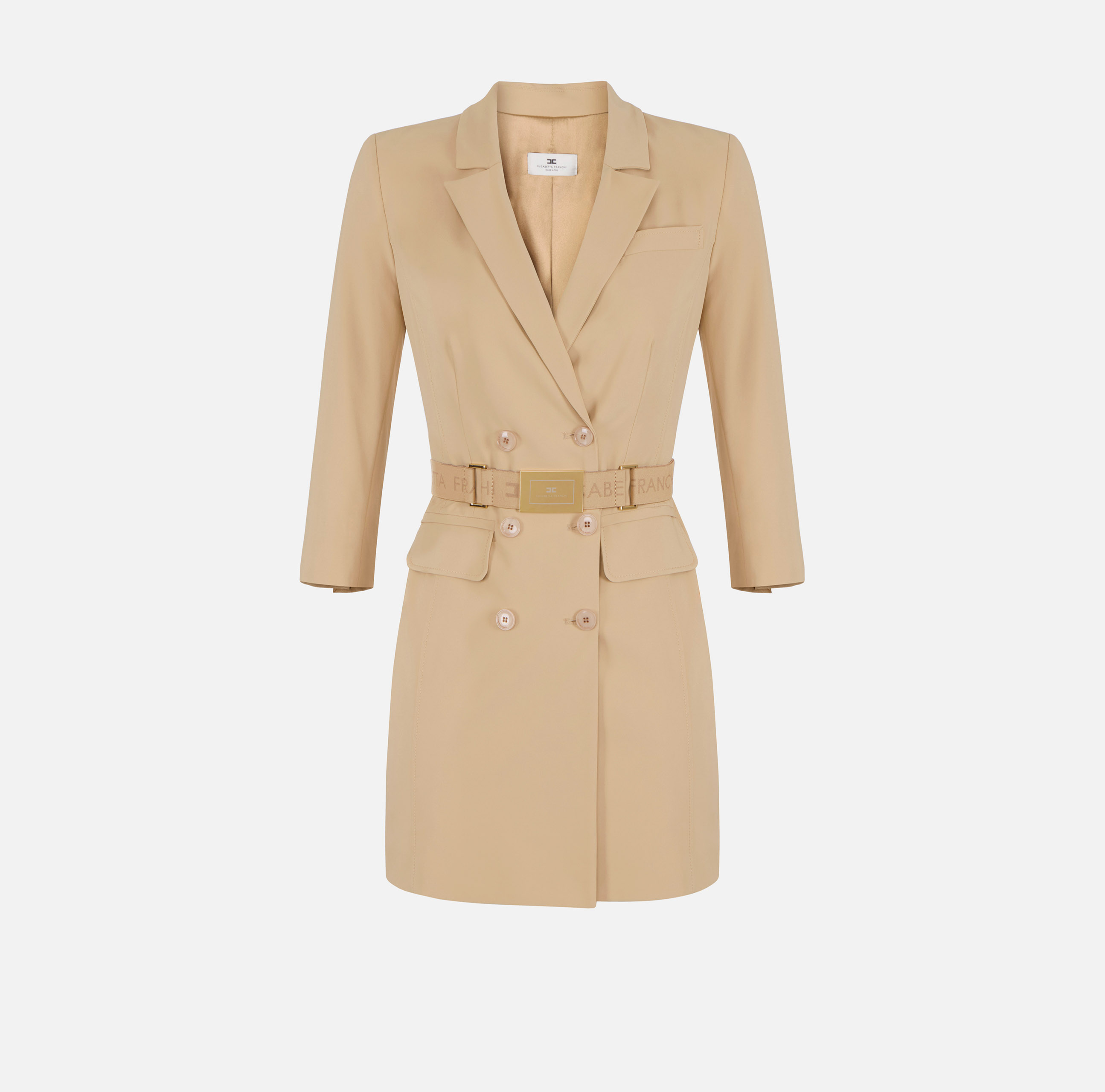 Dress in technical bi-elastic fabric with belt | Elisabetta Franchi