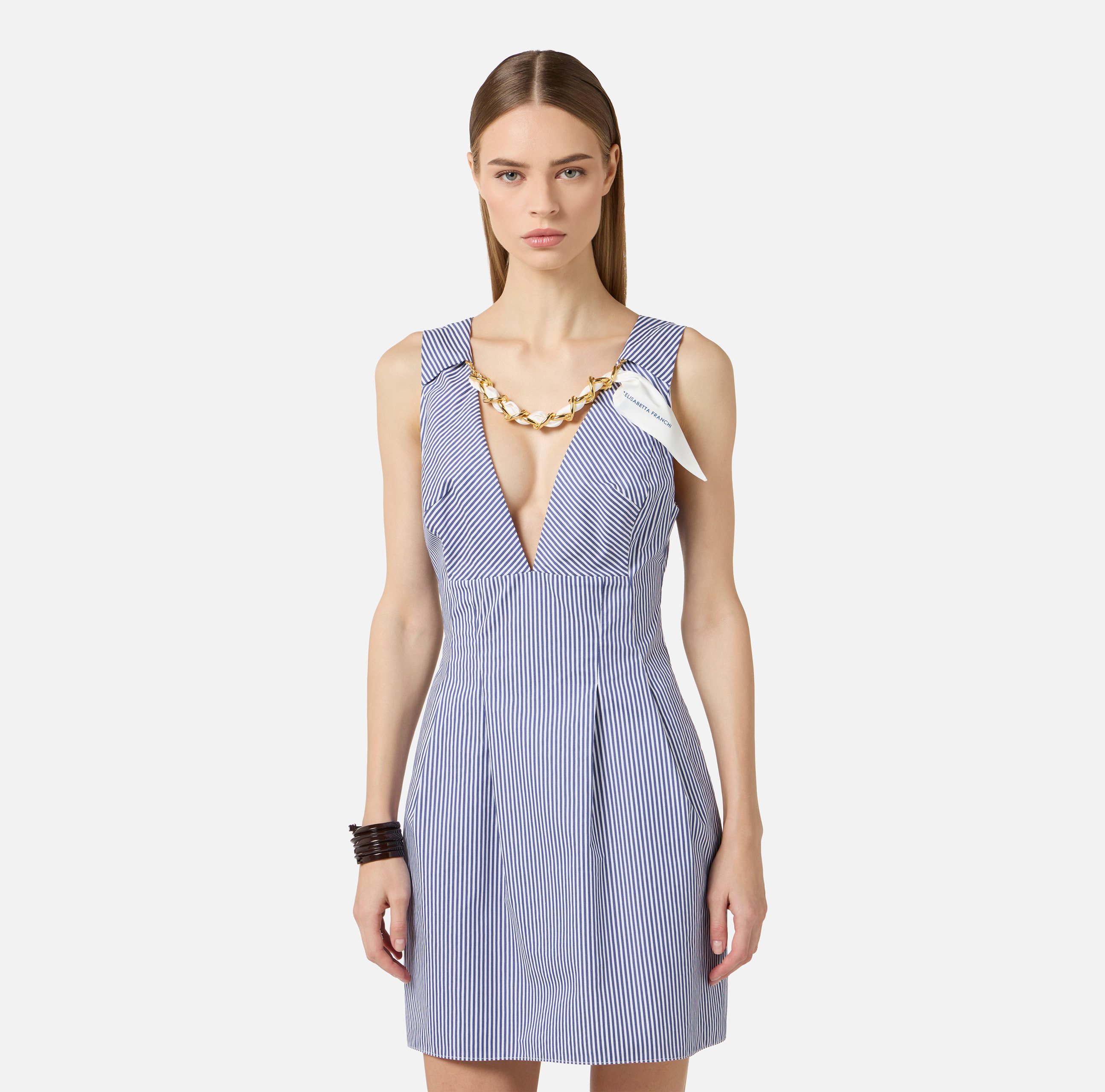 Mini dress with jewel foulard scarf | Elisabetta Franchi