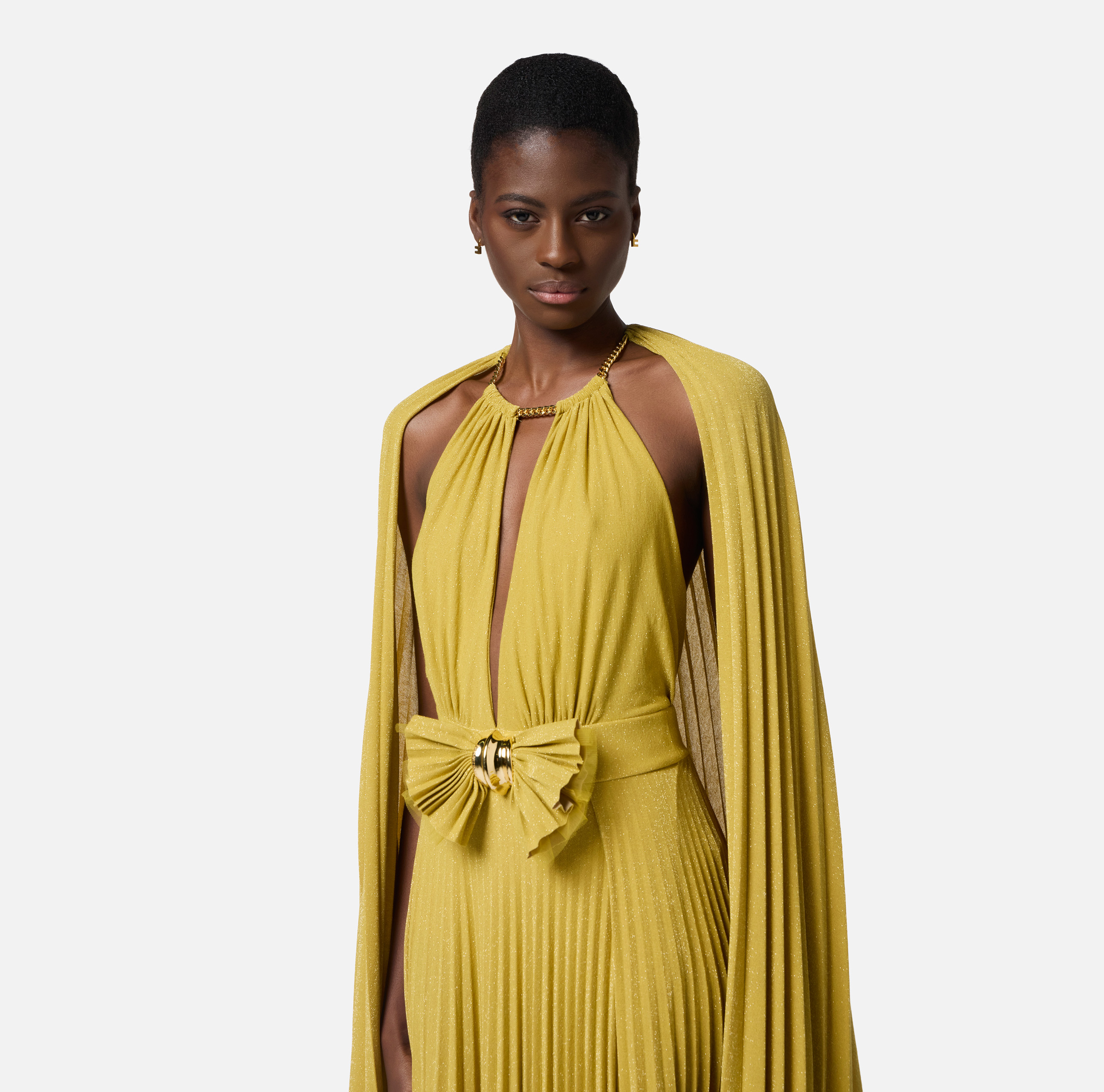 すぐ届く】ELISABETTA FRANCHI チェーン付き マントーローブ