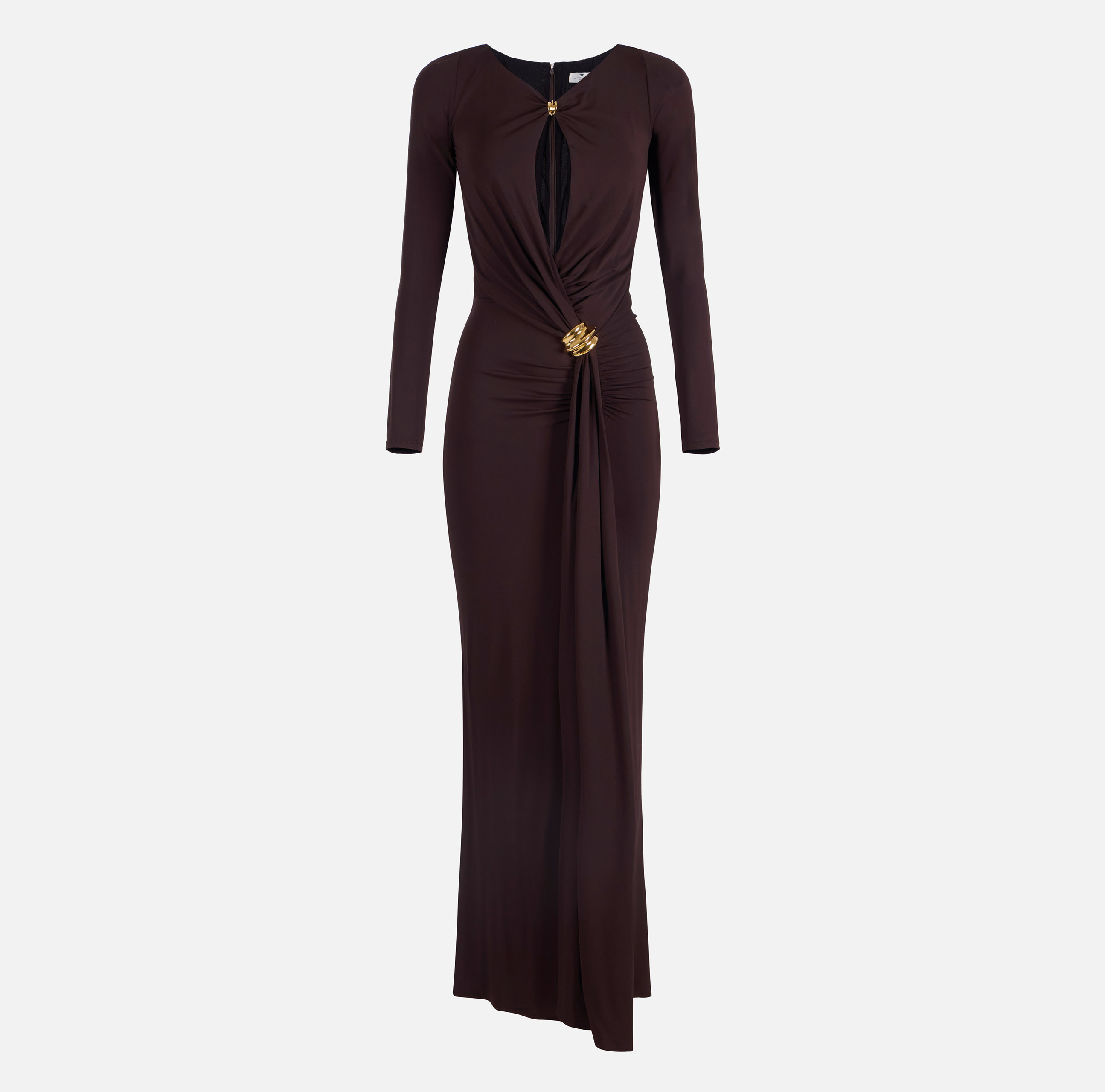 Elisabetta Franchi ノースリーブワンピース 38 Red Carpet dress with jewel details | Elisabetta Franchi