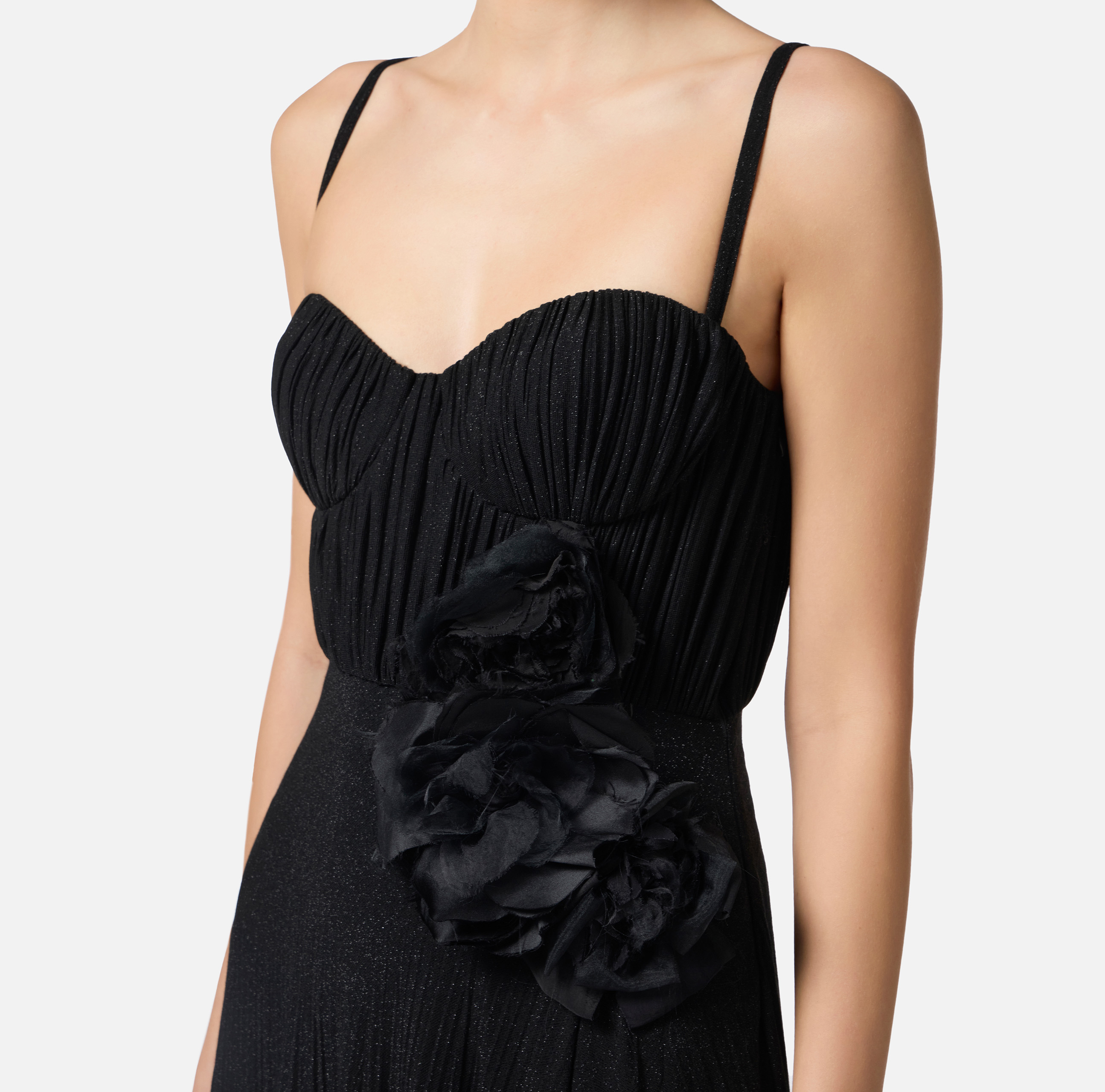 Red Carpet dress made of lurex jersey fabric with