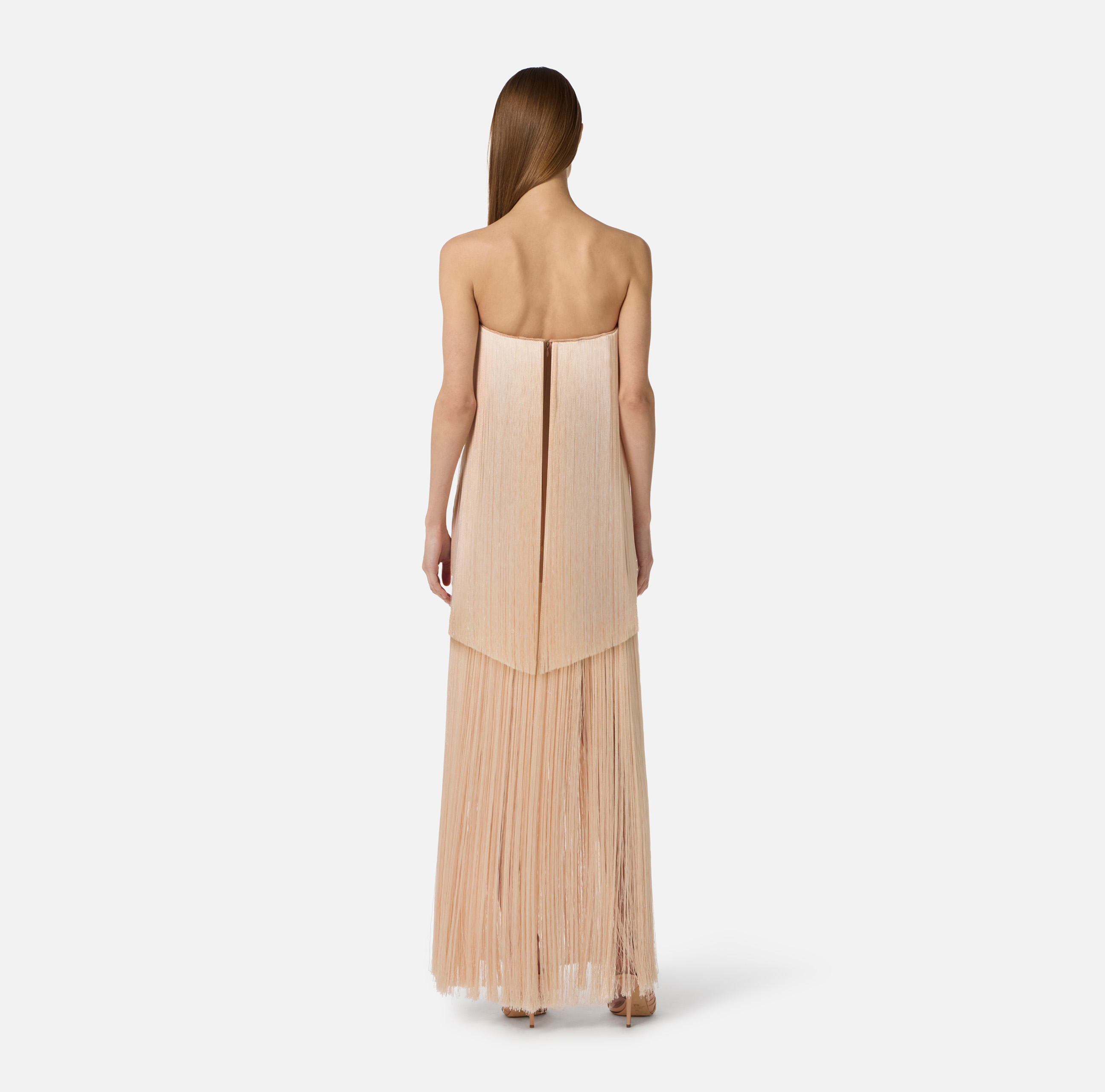 elisabetta franchi red and blue fringe dress Red And Blue Striped Fringe Mini Dress