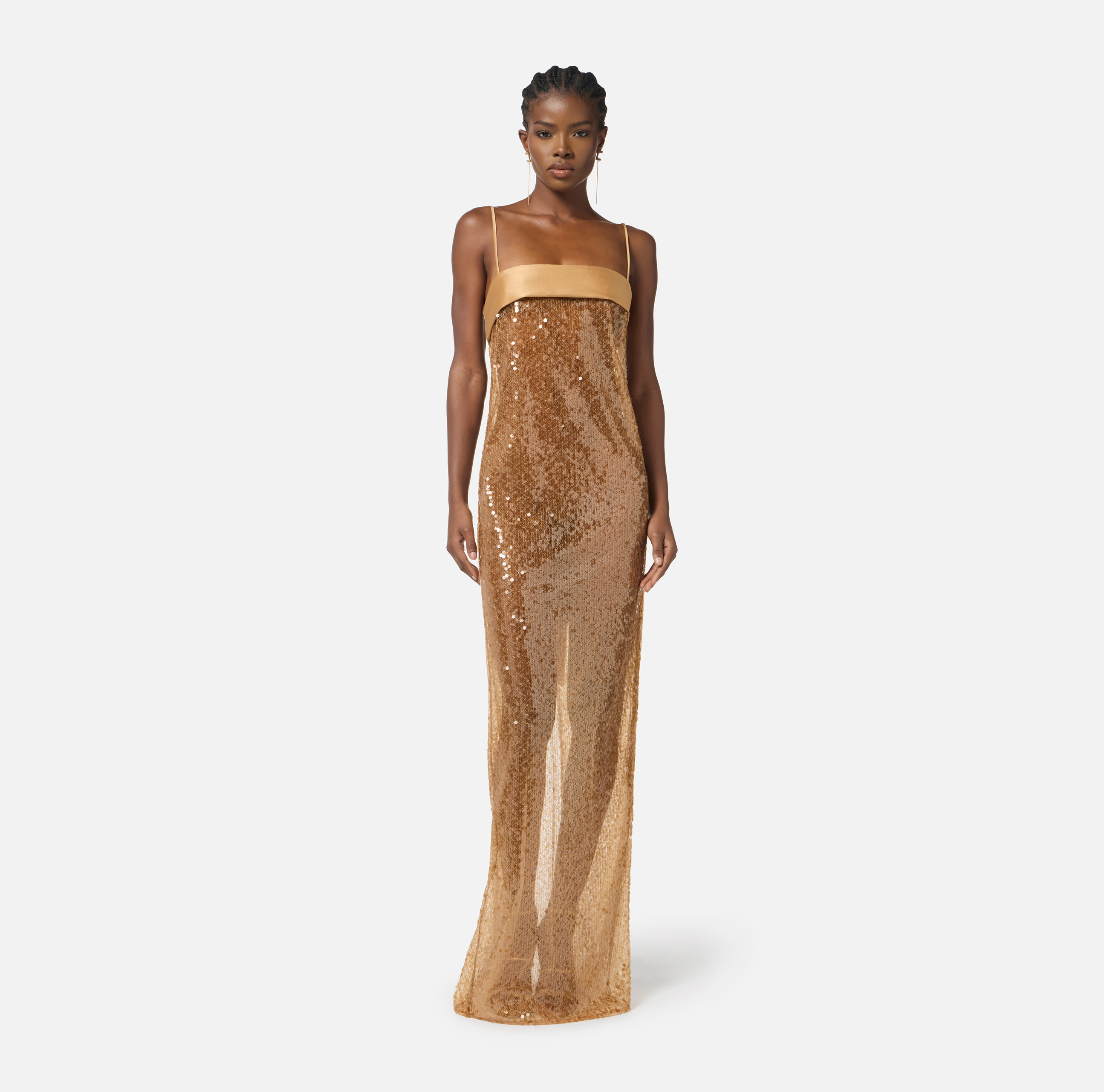 green emerald velvet dress Elisabetta Franchi main image 1