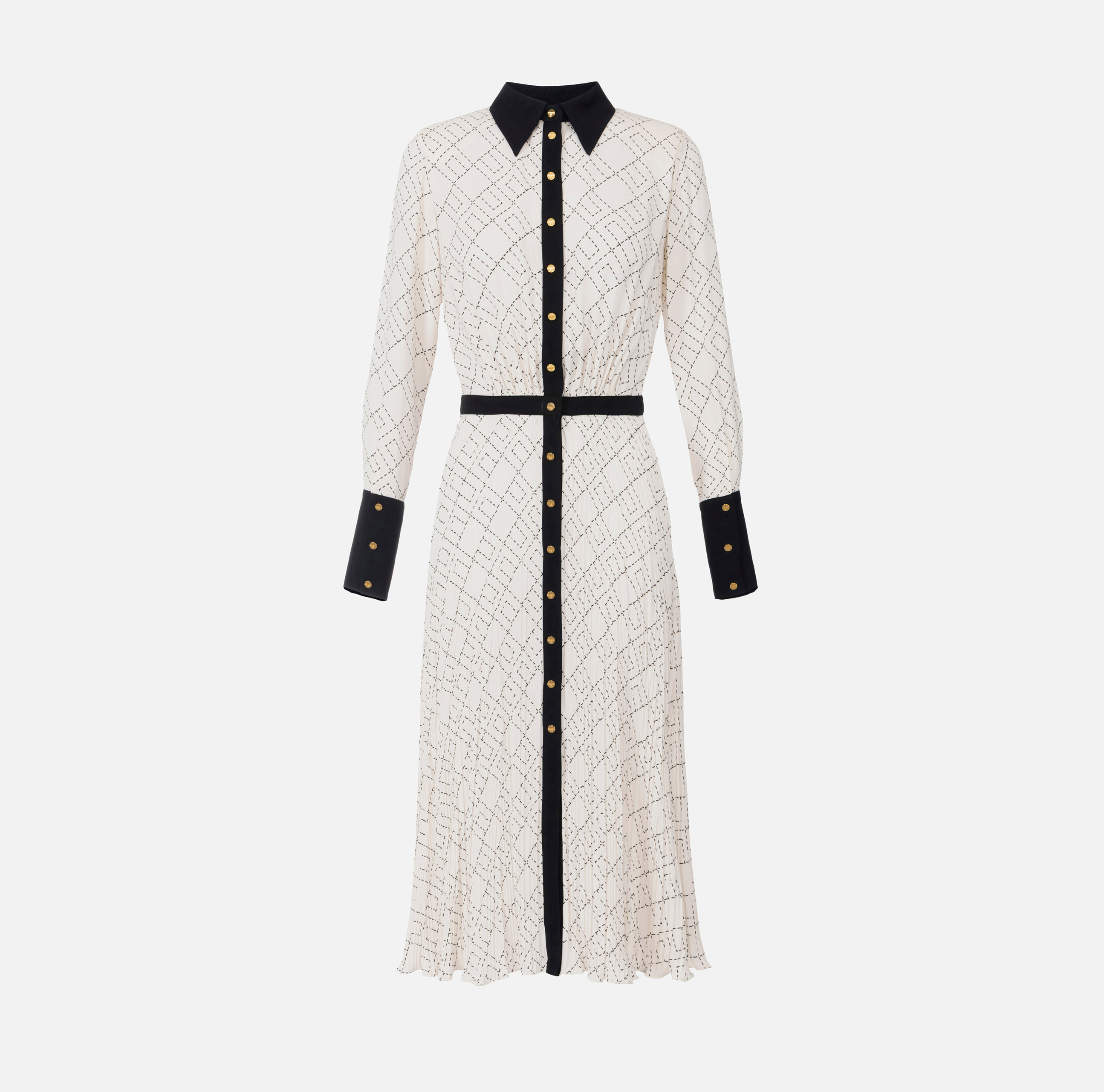 Two-colour dress in viscose georgette fabric | Elisabetta Franchi