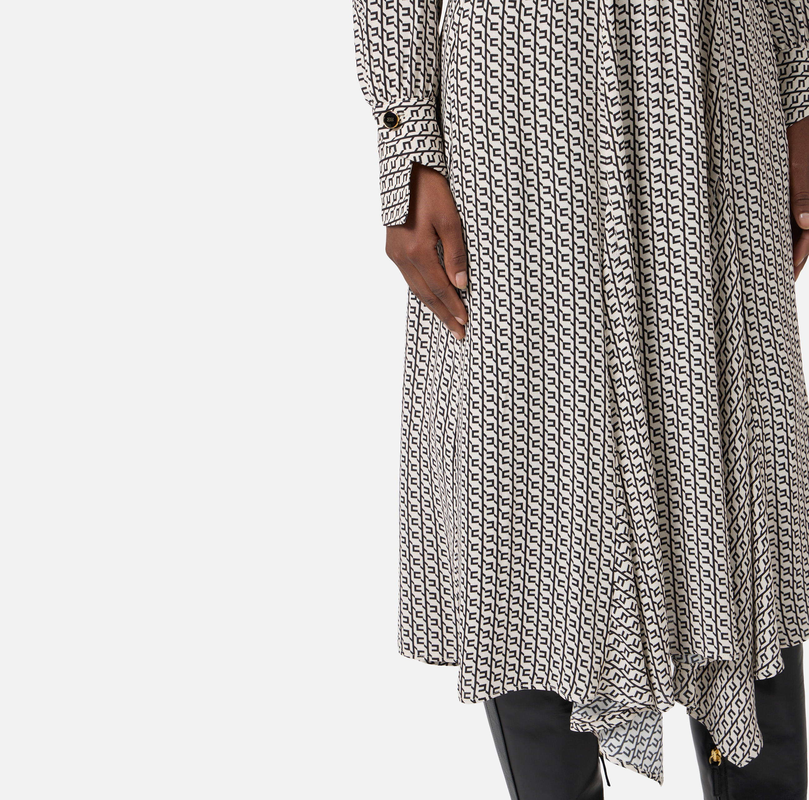 ワンピース ELISABETTA FRANCHI GEORGETTE DRESS WITH GEOMETRIC PRINT Dress in georgette fabric with geometric print | Elisabetta