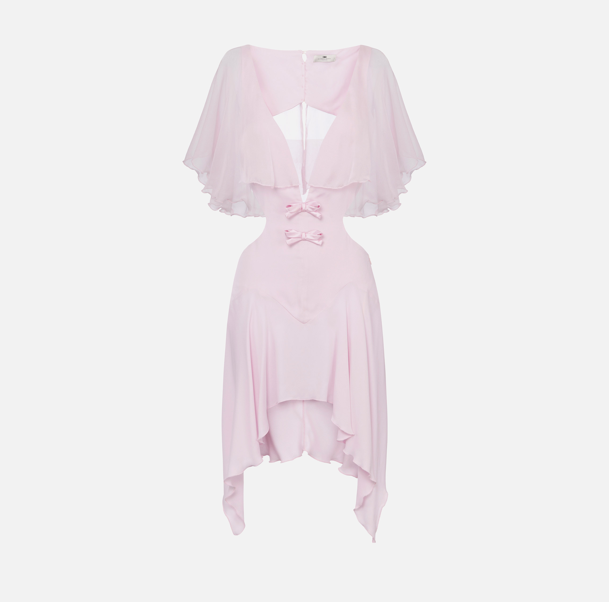 Dress in georgette fabric with cape | Elisabetta Franchi
