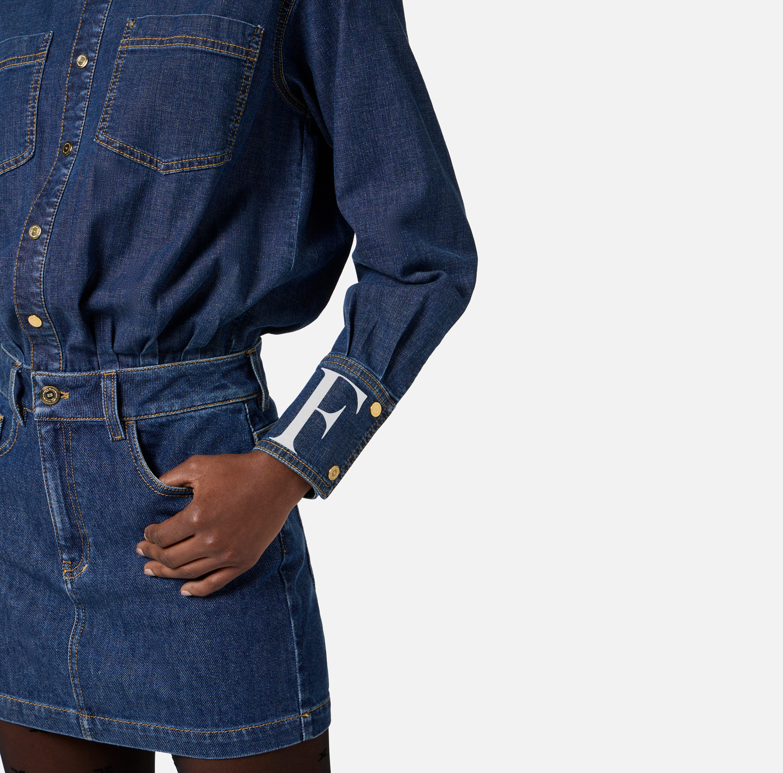 【ELISABETTA FRANCHI】ブルーデニムジーンズシャツドレス Blue denim dress | Elisabetta Franchi