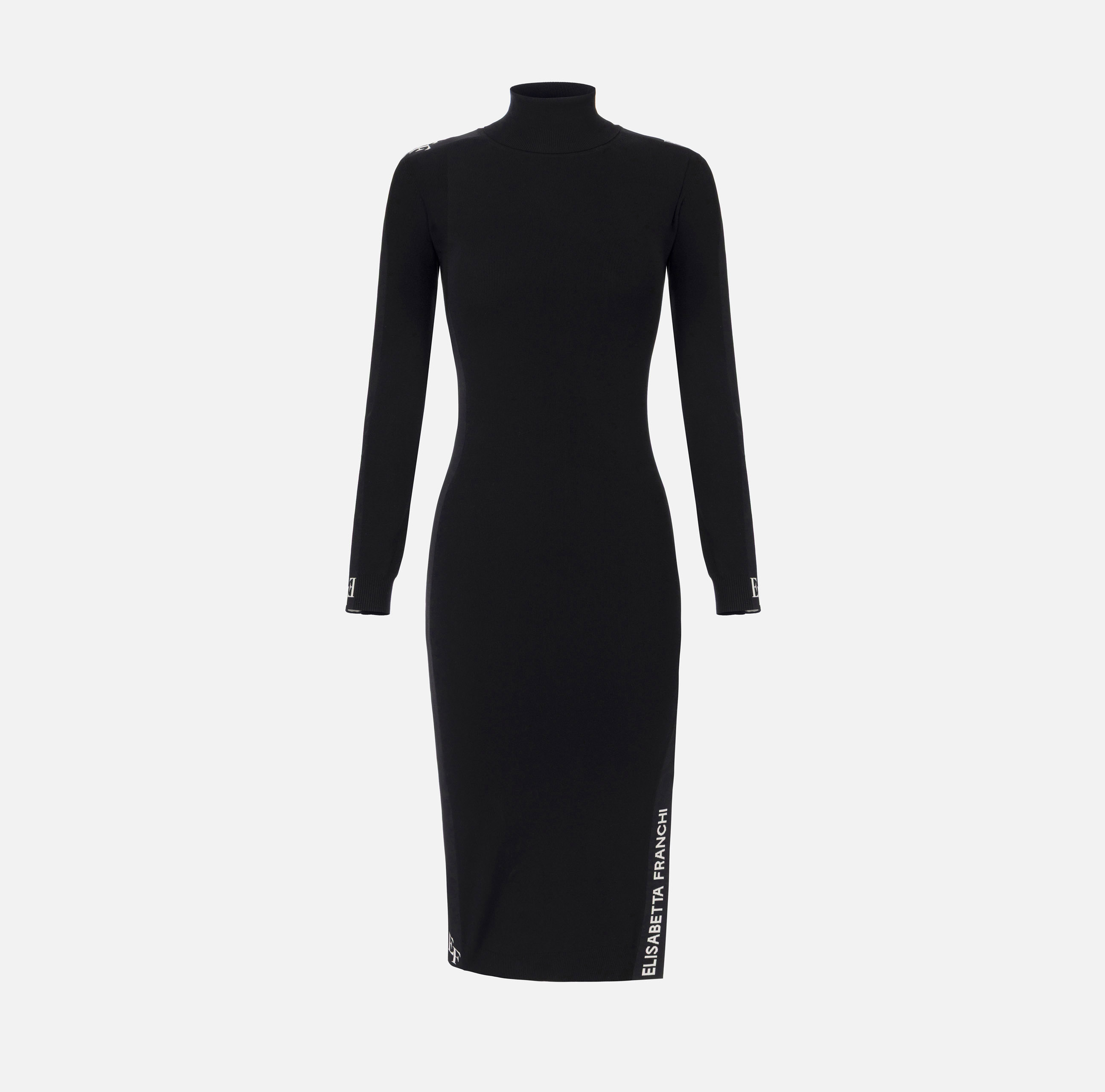 Viscose dress with shiny bands | Elisabetta Franchi