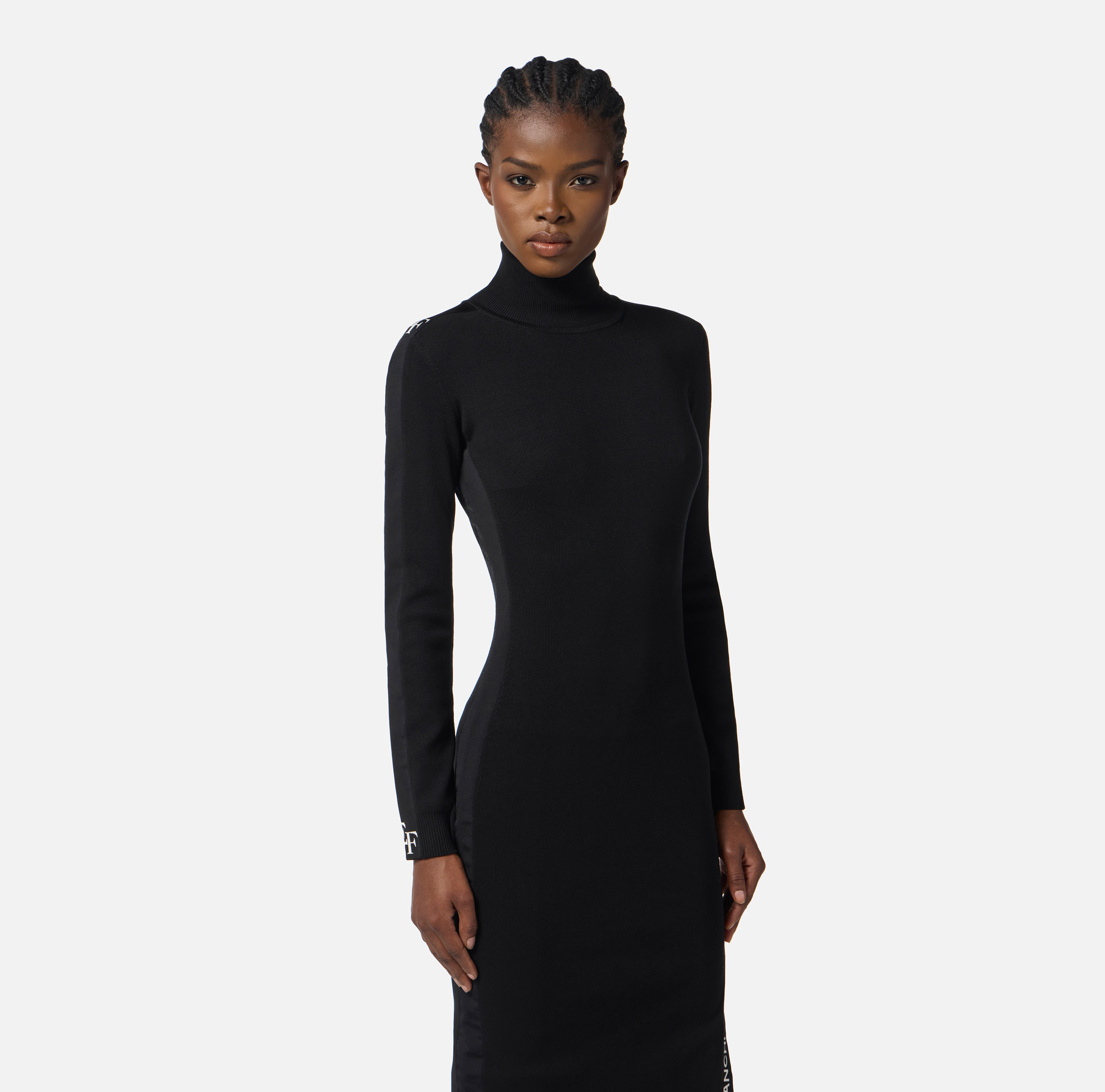 Viscose dress with shiny bands | Elisabetta Franchi