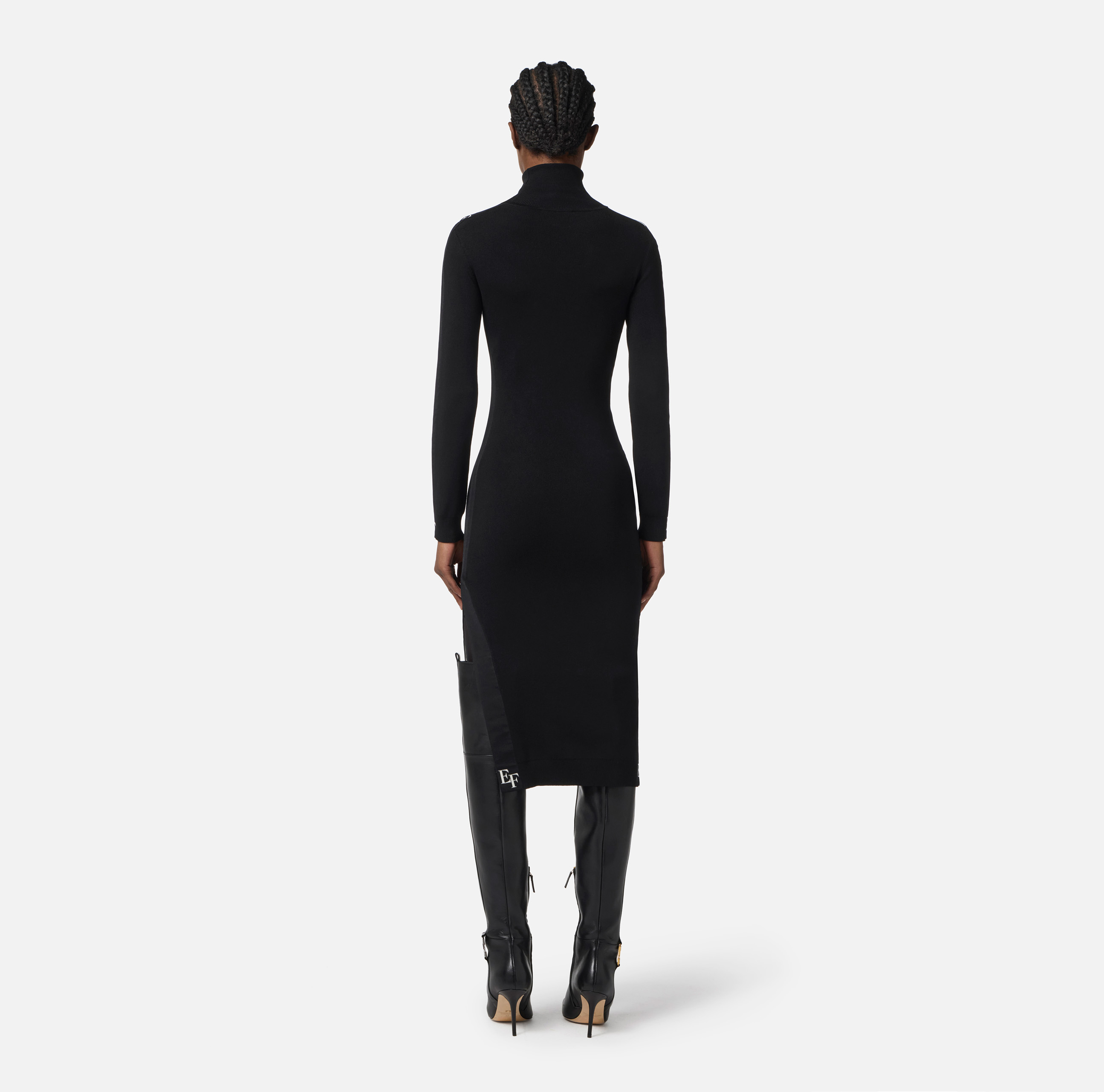 Viscose dress with shiny bands | Elisabetta Franchi