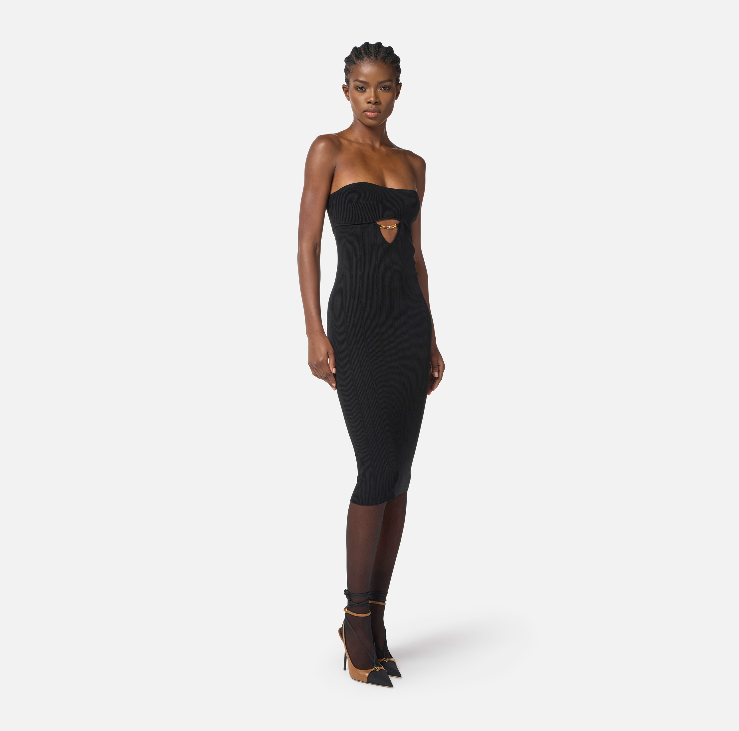 n*o様 【¥2600値下！】新品☆ELISABETTA FRANCHI ミニド Sukienka ELISABETTA FRANCHI midi z kokardami czarna - EGO IST IN