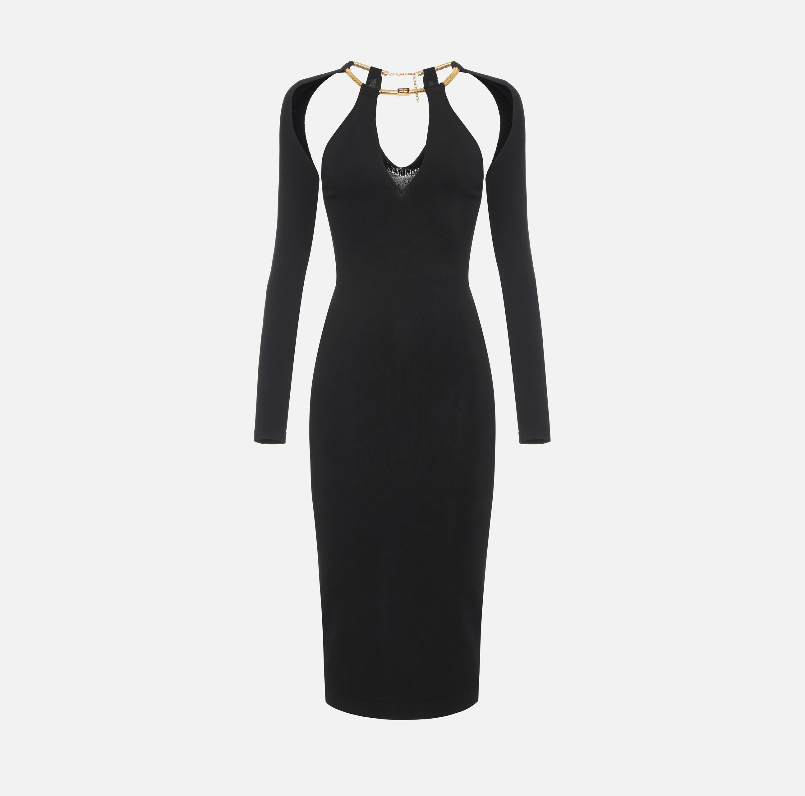 Elisabetta Franchi プリンセスワンピース Knit dress with jewel snake | Elisabetta Franchi