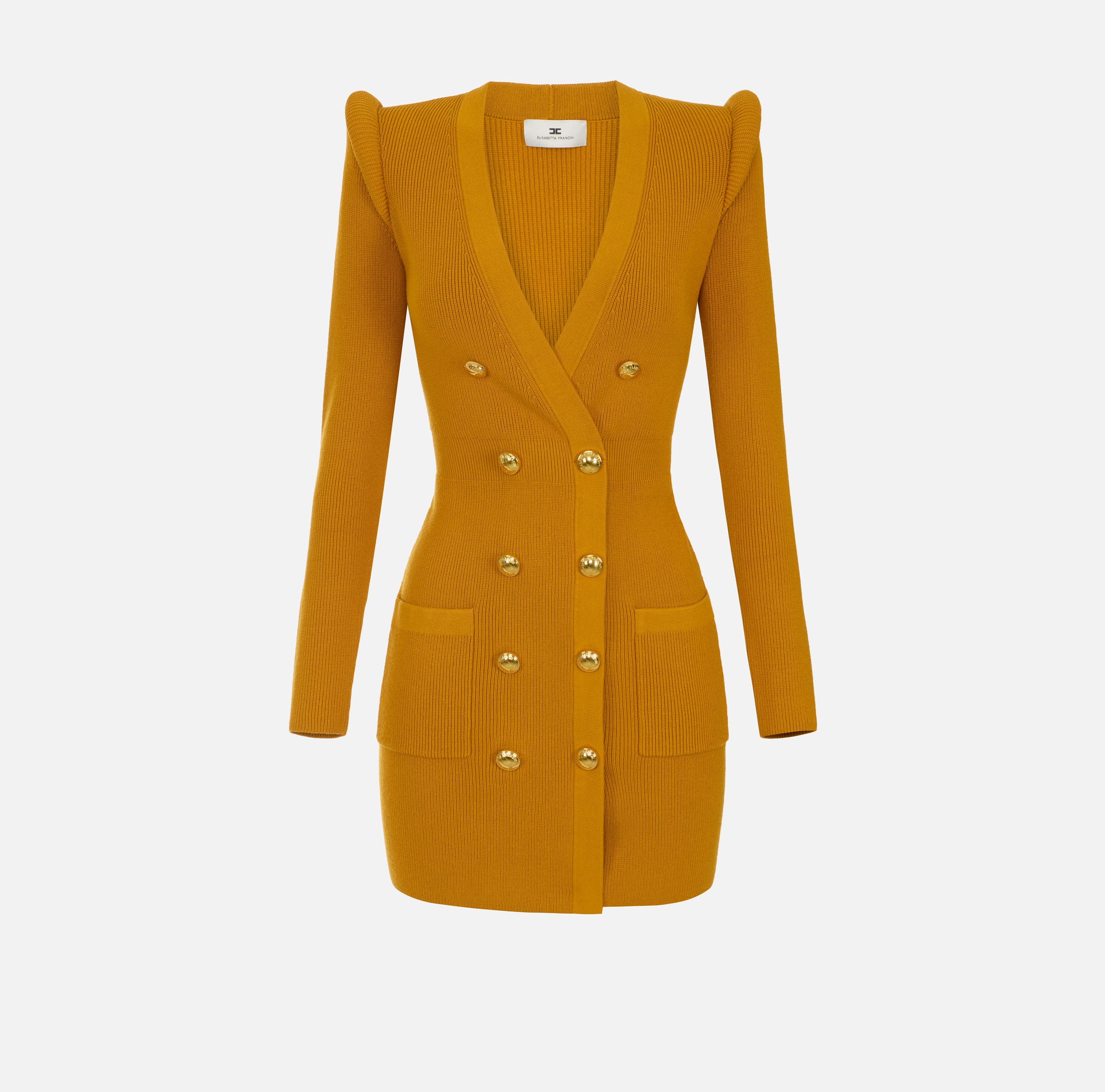 elisabetta franchi double breasted knit dress Elisabetta Franchi
