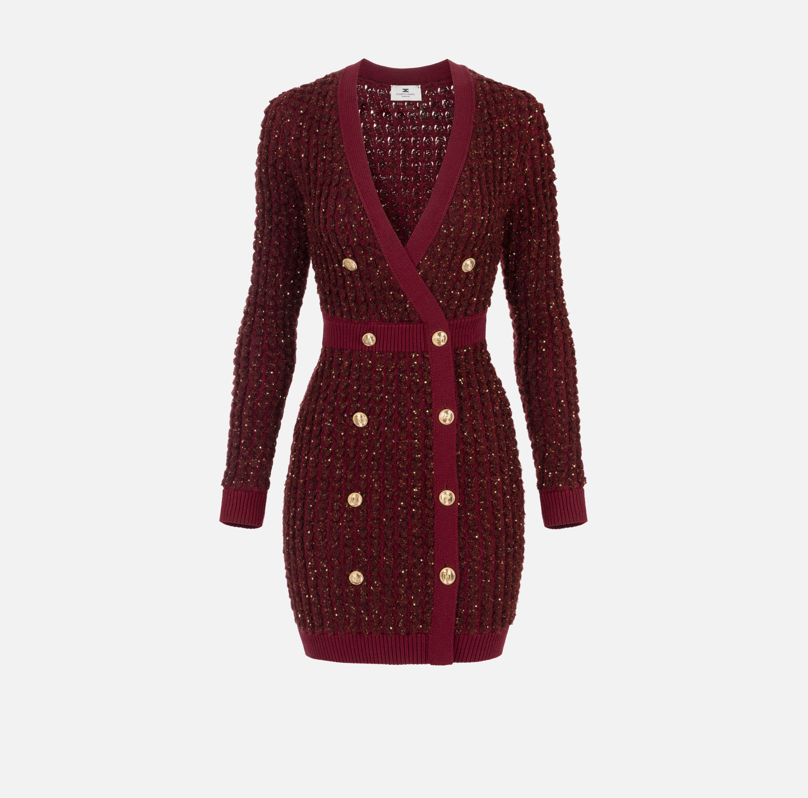 Bouclé knit dress with sequins | Elisabetta Franchi