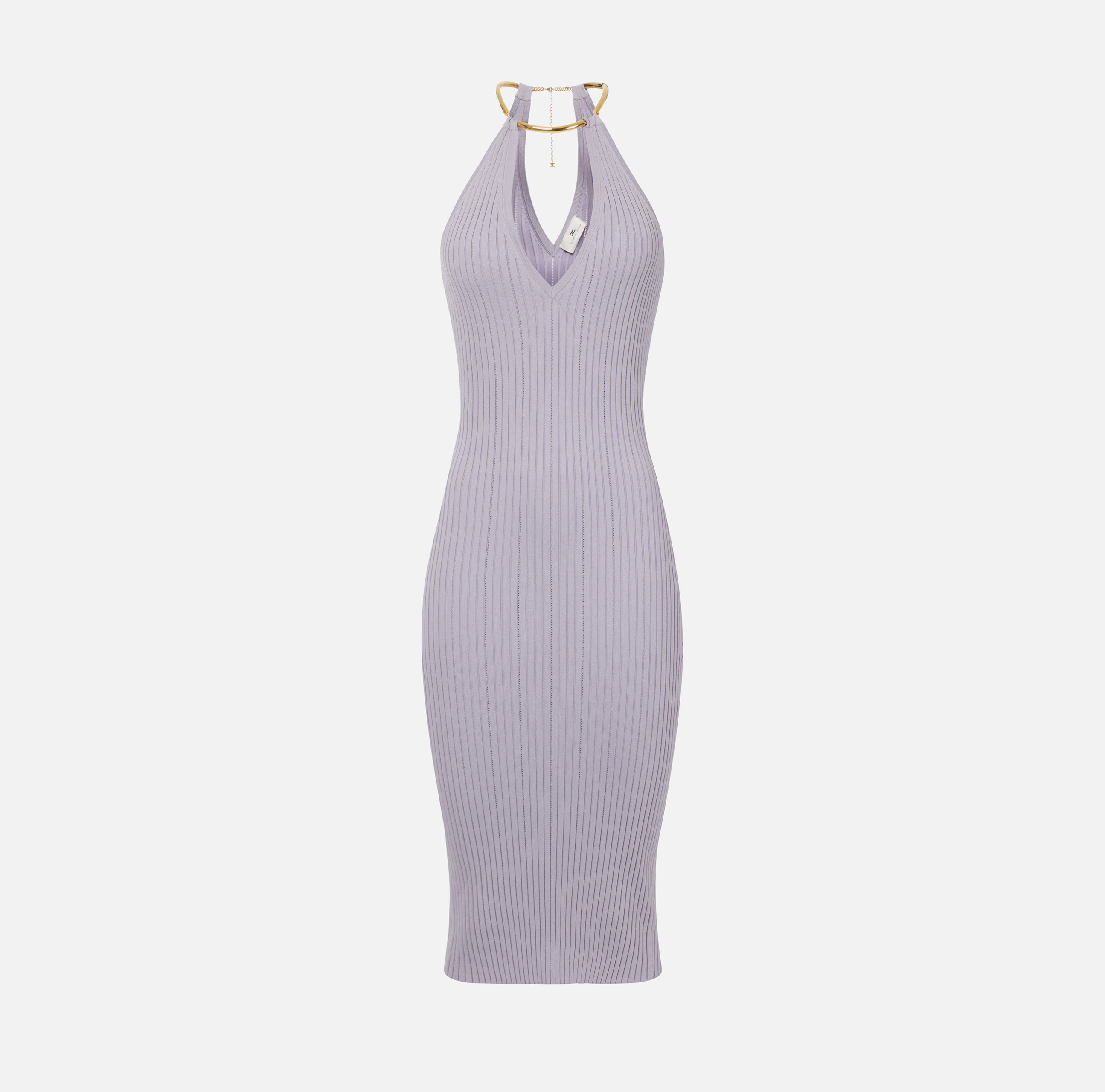 elisabetta franchi halterneck dress in jersey Halterneck Jersey Maxi Dress In Red