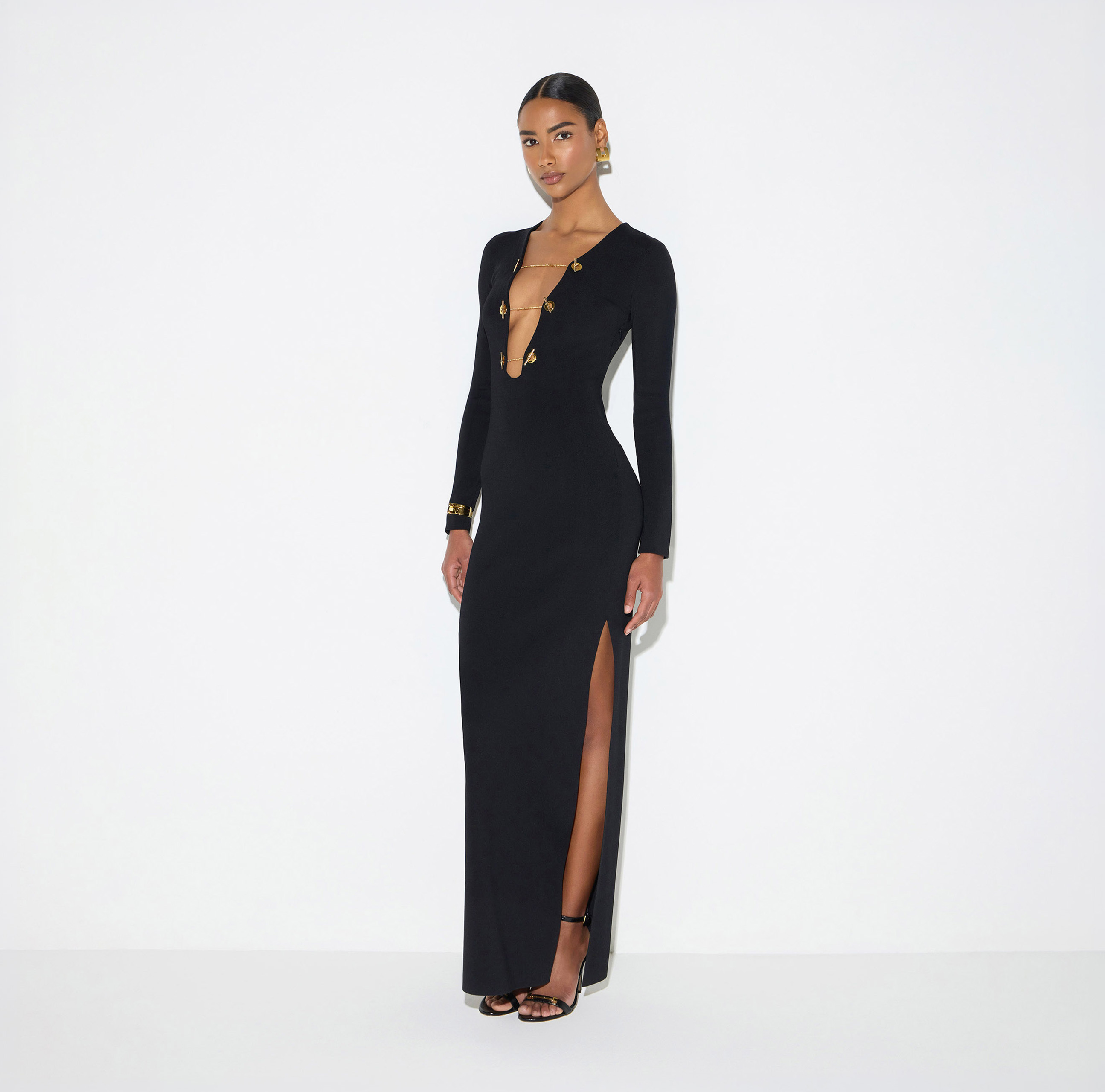 Red Carpet knit dress with jewel chains | Elisabetta Franchi