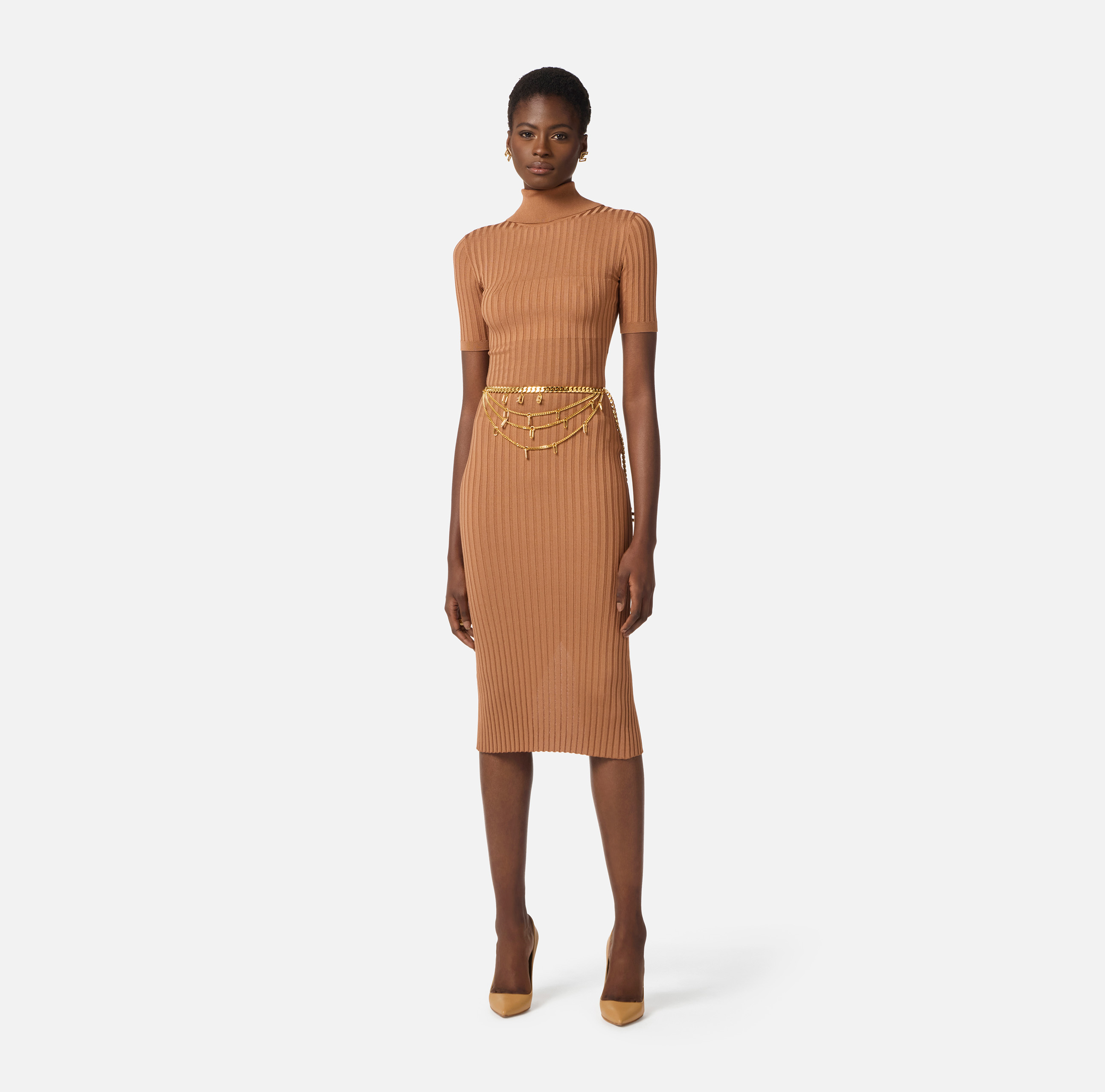 Knit dress with transparency details | Elisabetta Franchi