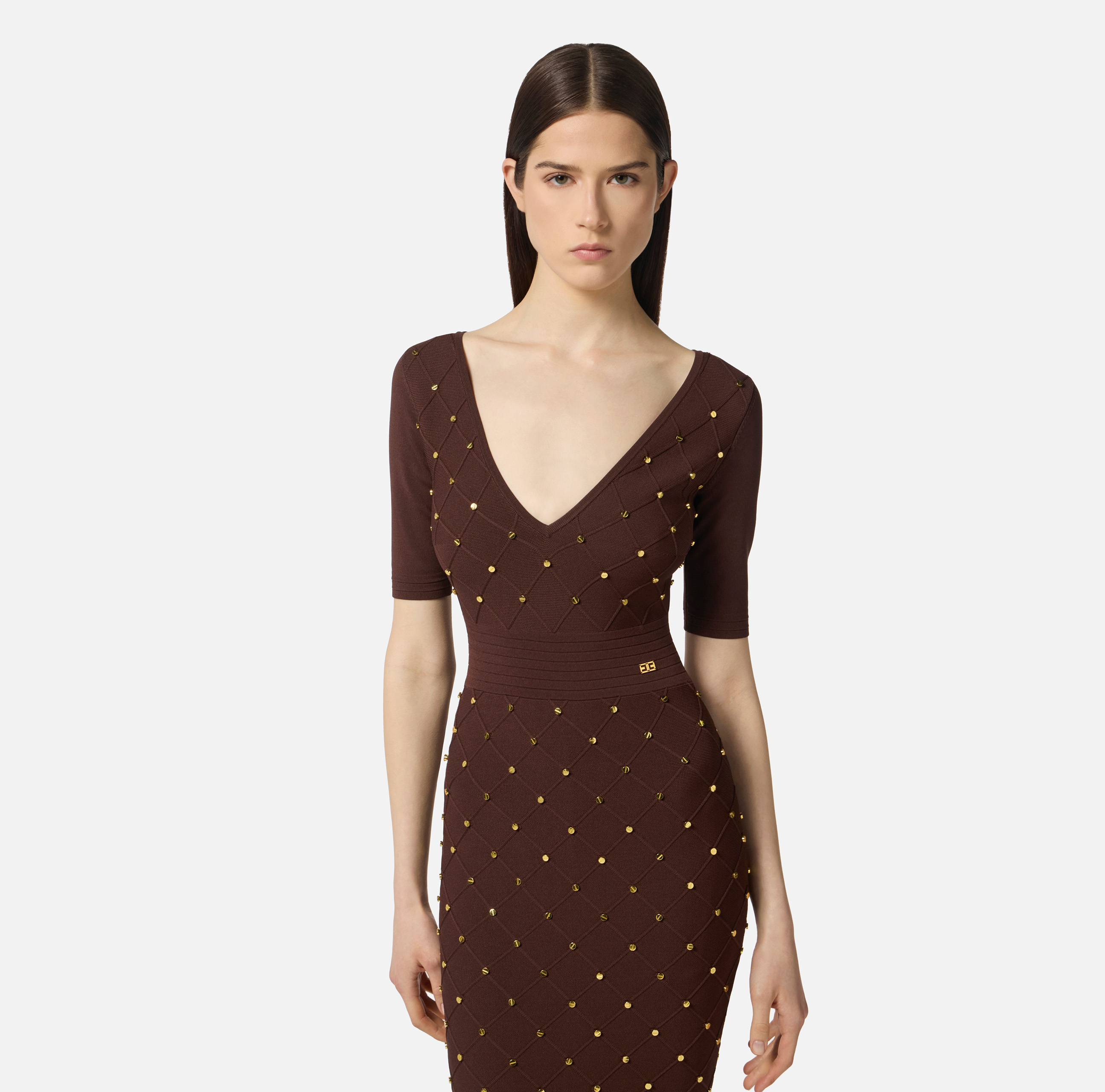 Knit dress with jewel details | Elisabetta Franchi