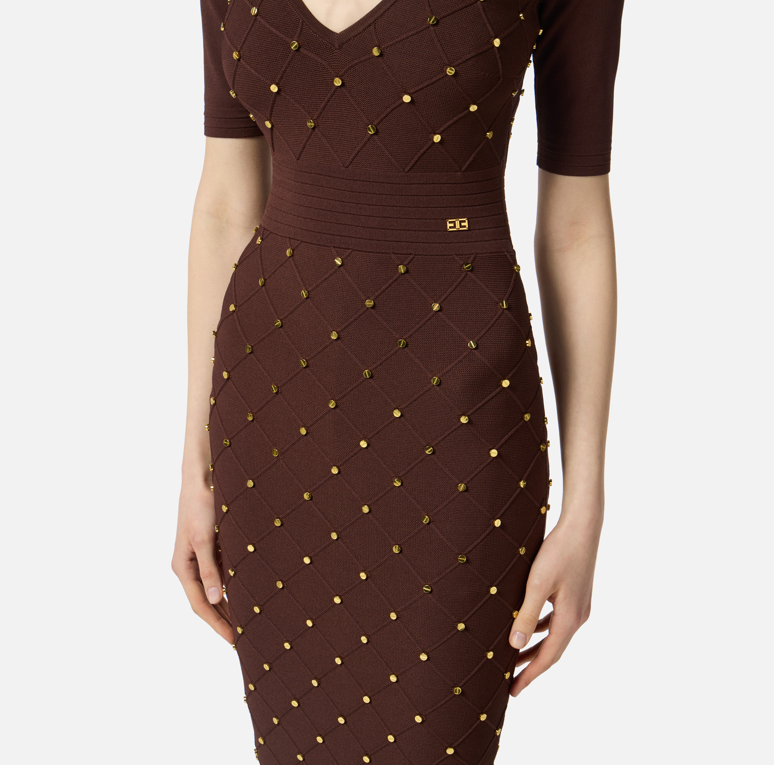Knit dress with jewel details | Elisabetta Franchi