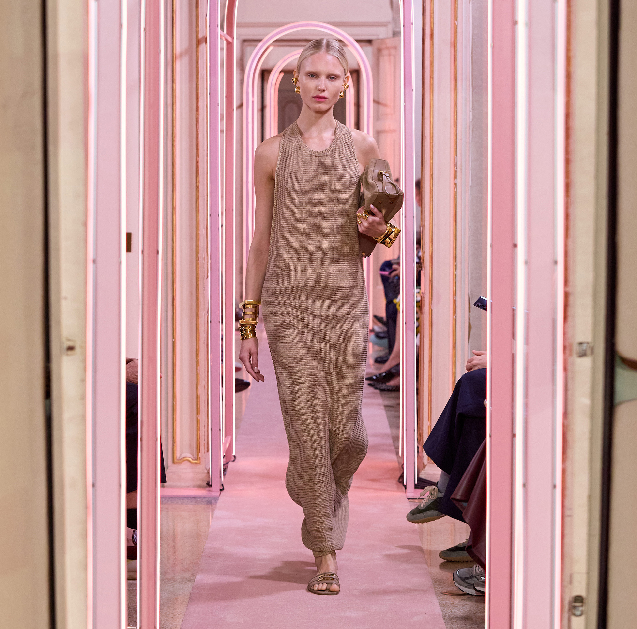 Knit dress with jewel twisted necklace | Elisabetta Franchi