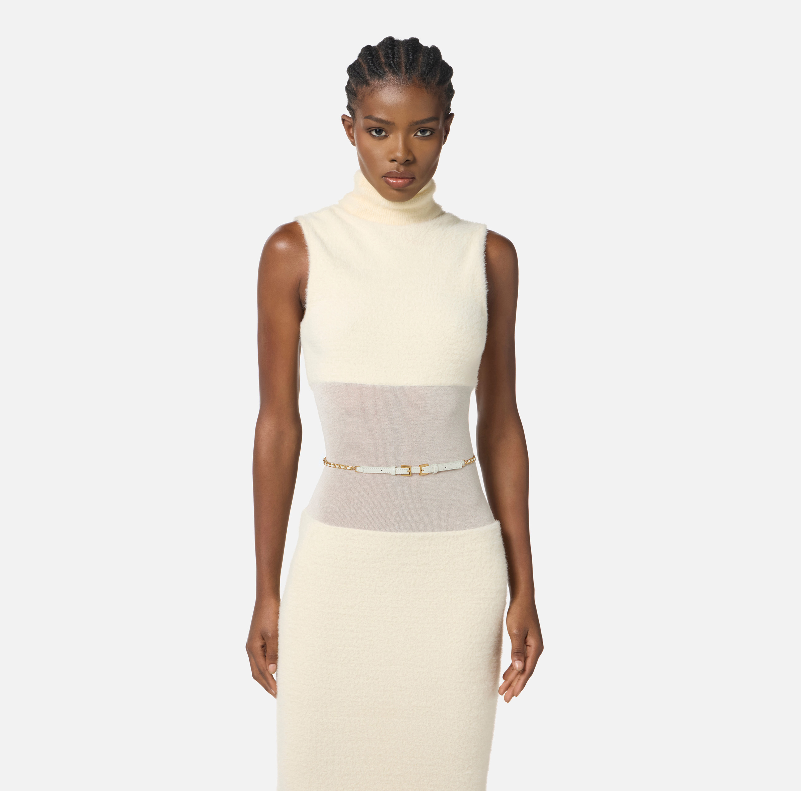 Knit fabric dress with belt | Elisabetta Franchi Knit fabric dress with belt | Elisabetta Franchi