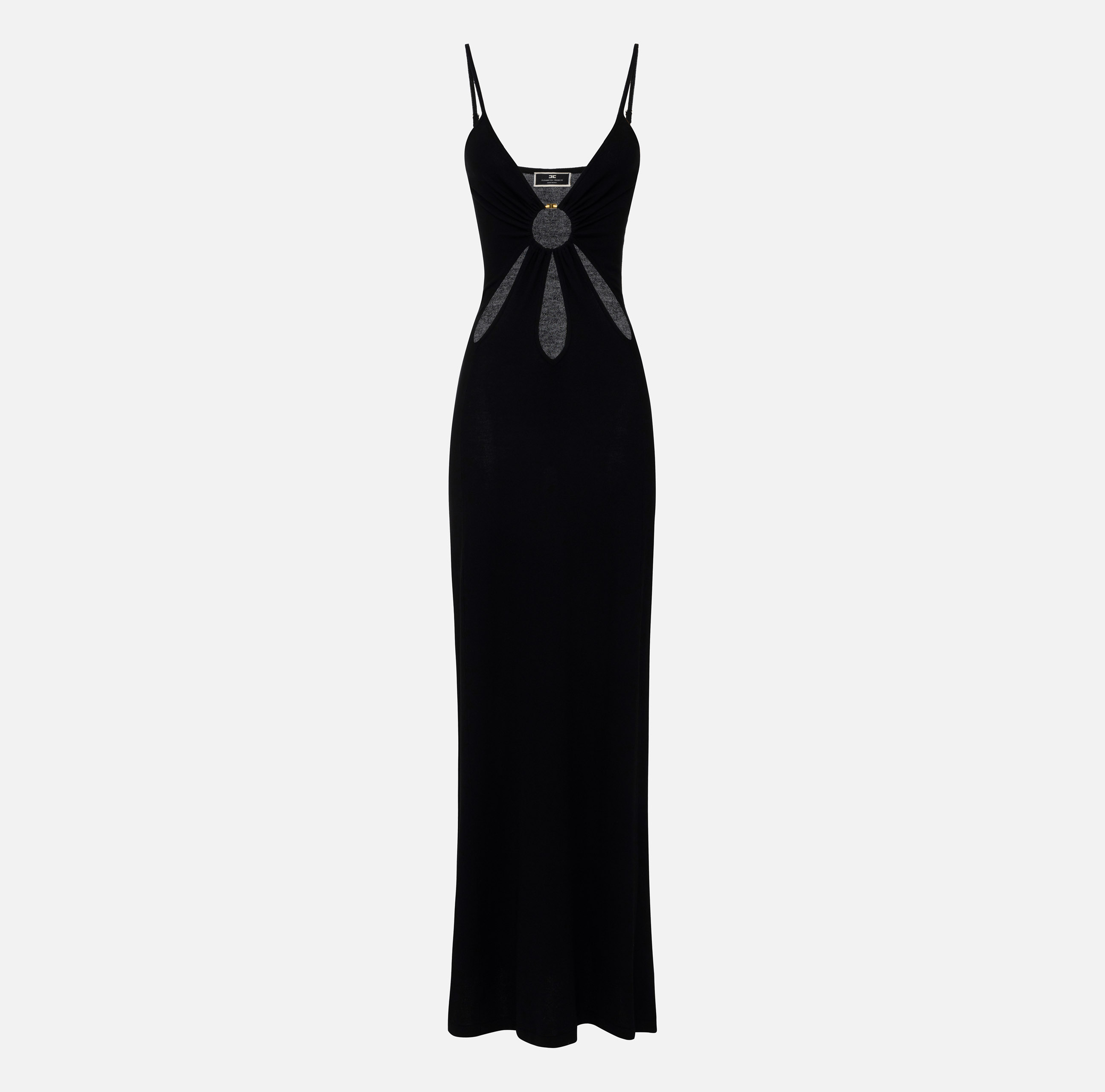 Red carpet dress in viscose fabric with ring | Elisabetta Franchi