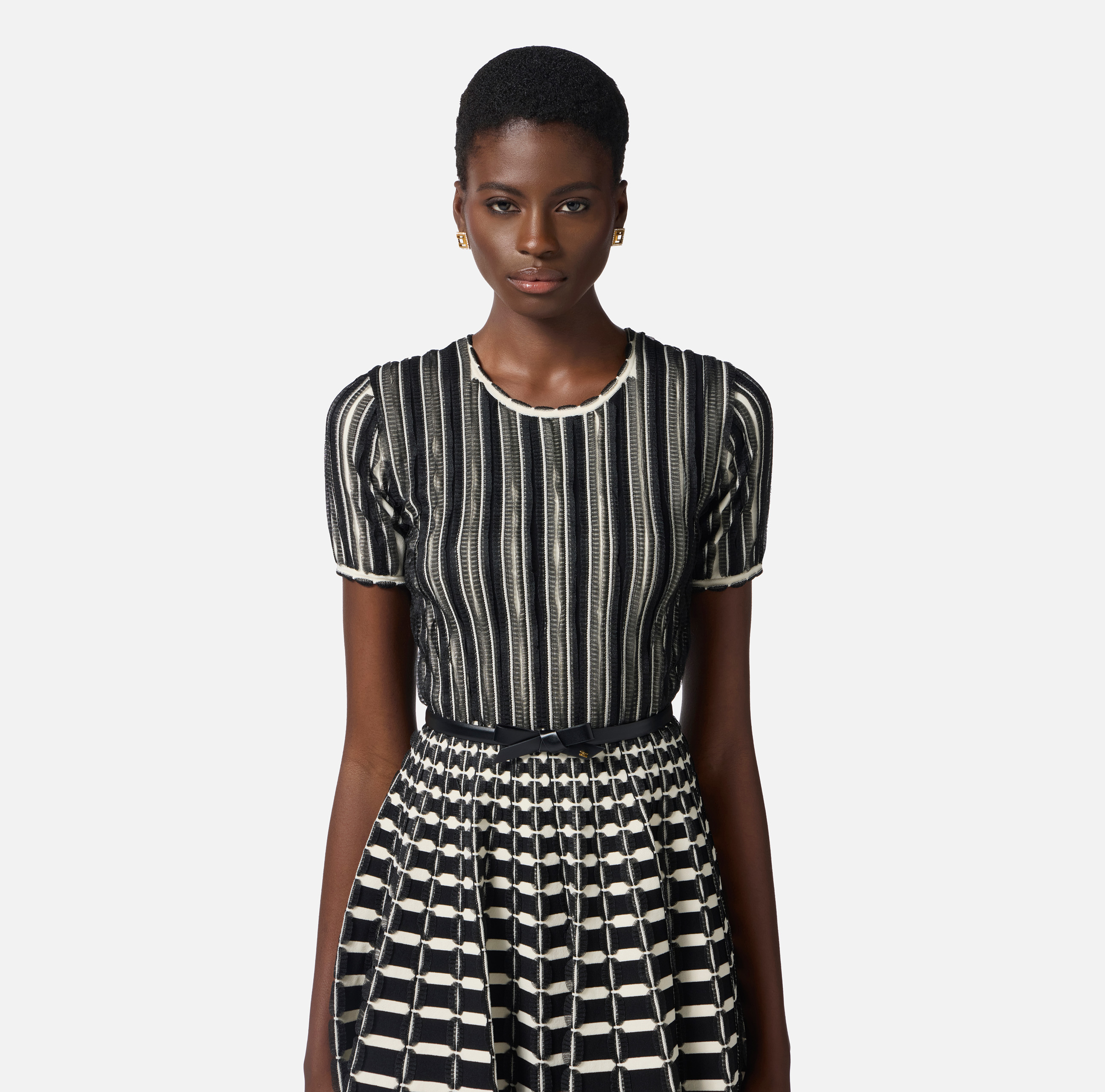SUMMER GLAM black dress with sheer effect brand YAMAMAY
