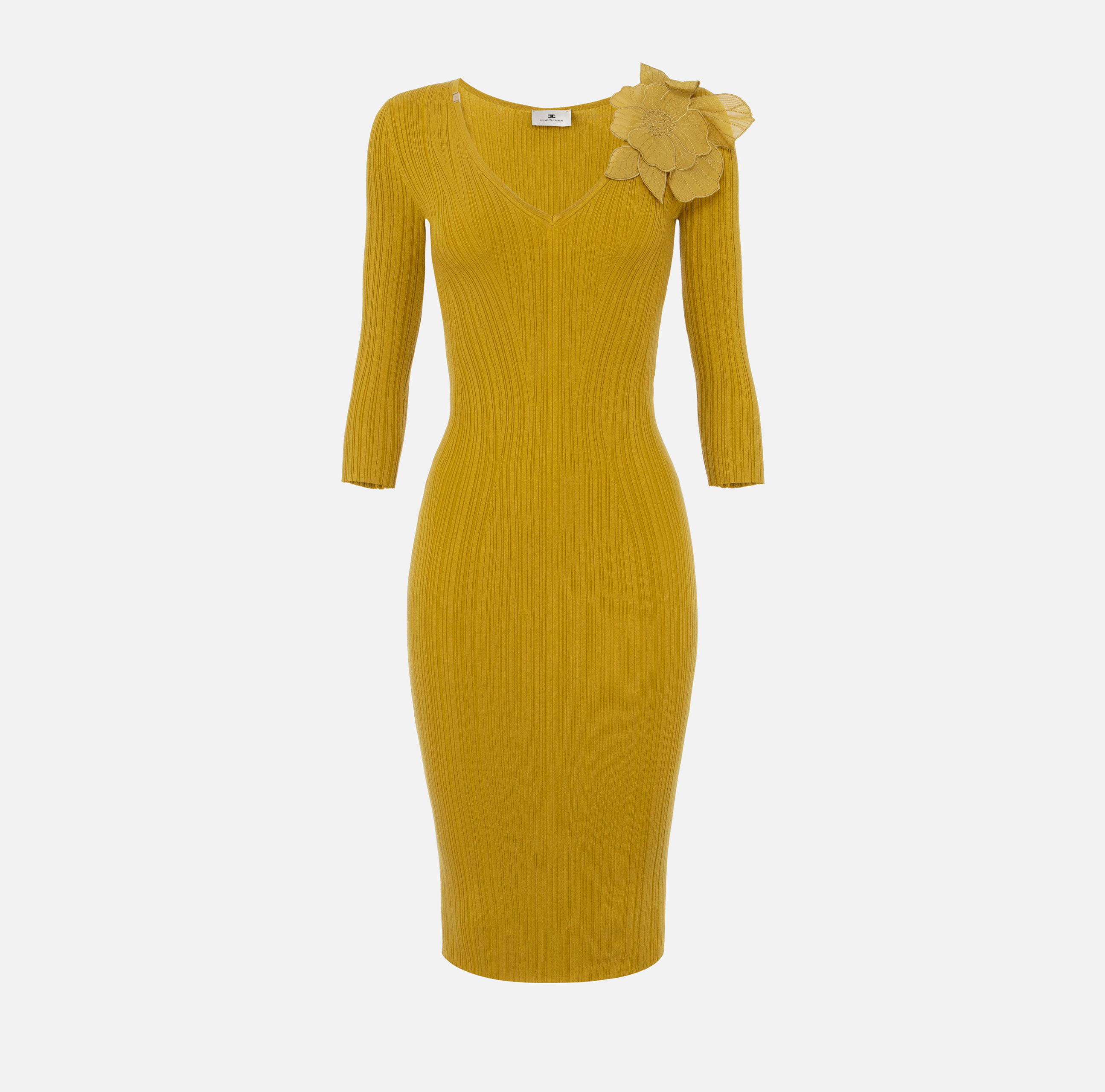 elisabetta franchi Robe côtelée avec fleur